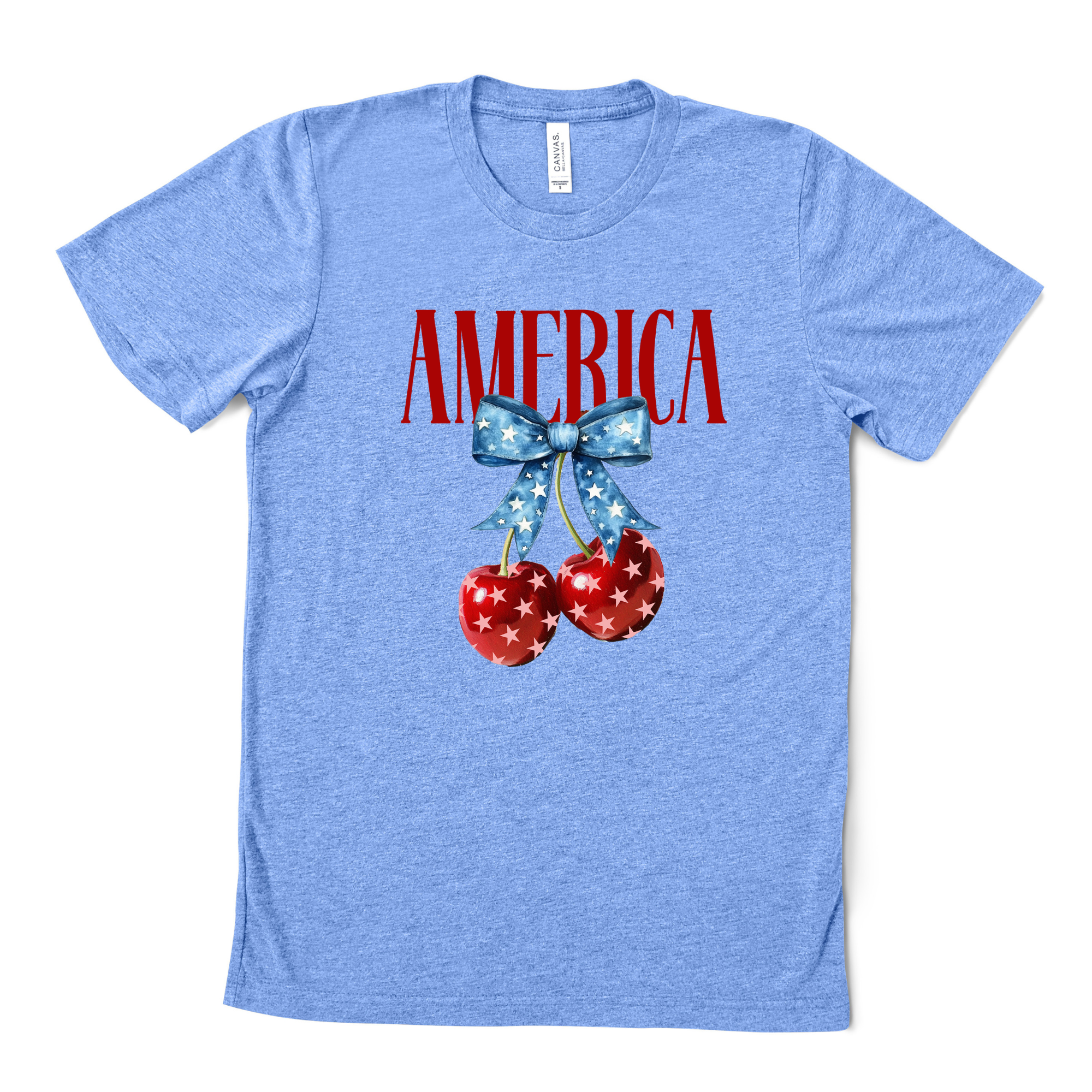 America Cherries T-Shirt | Girls 4th of July T-Shirt