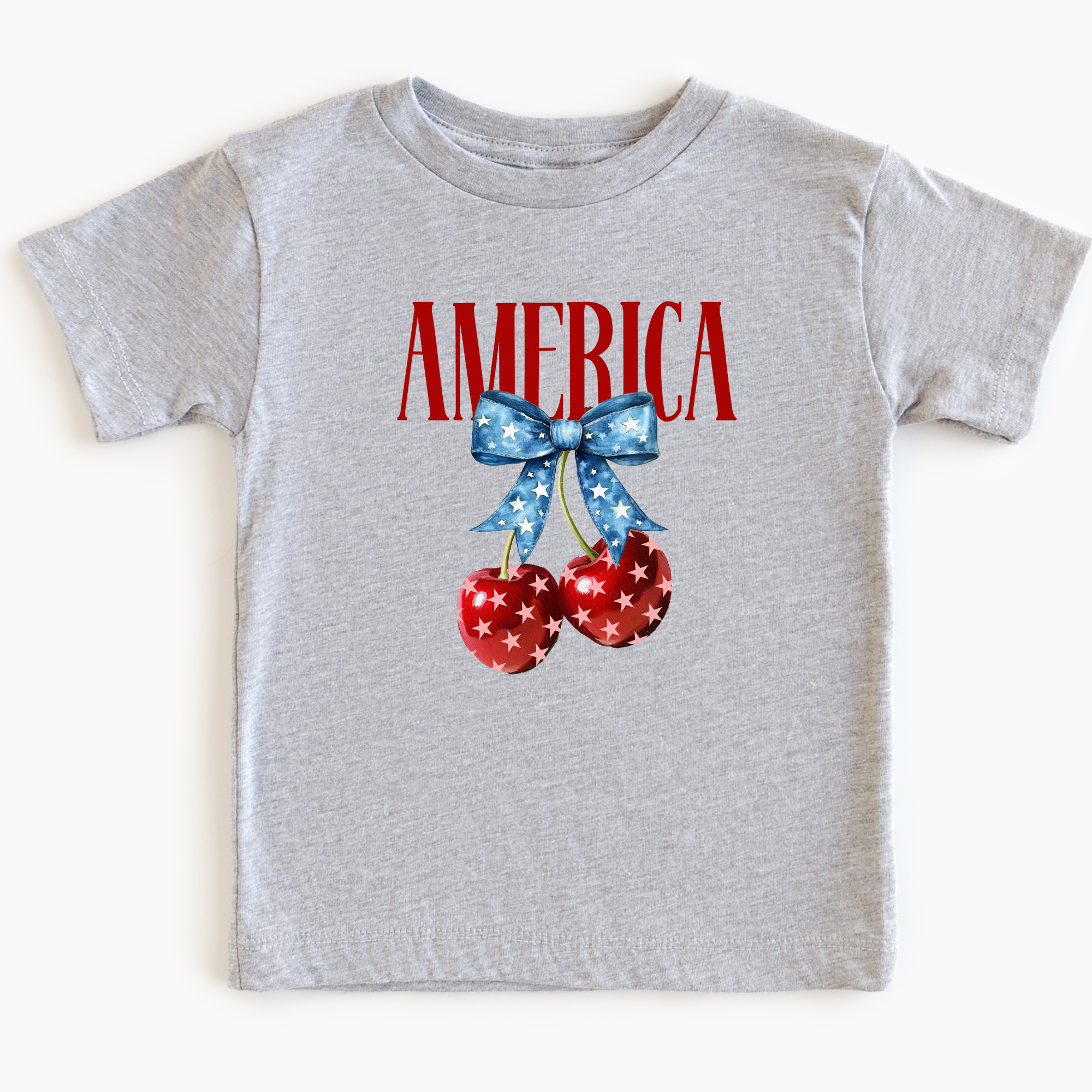 America Cherries T-Shirt | Girls 4th of July T-Shirt