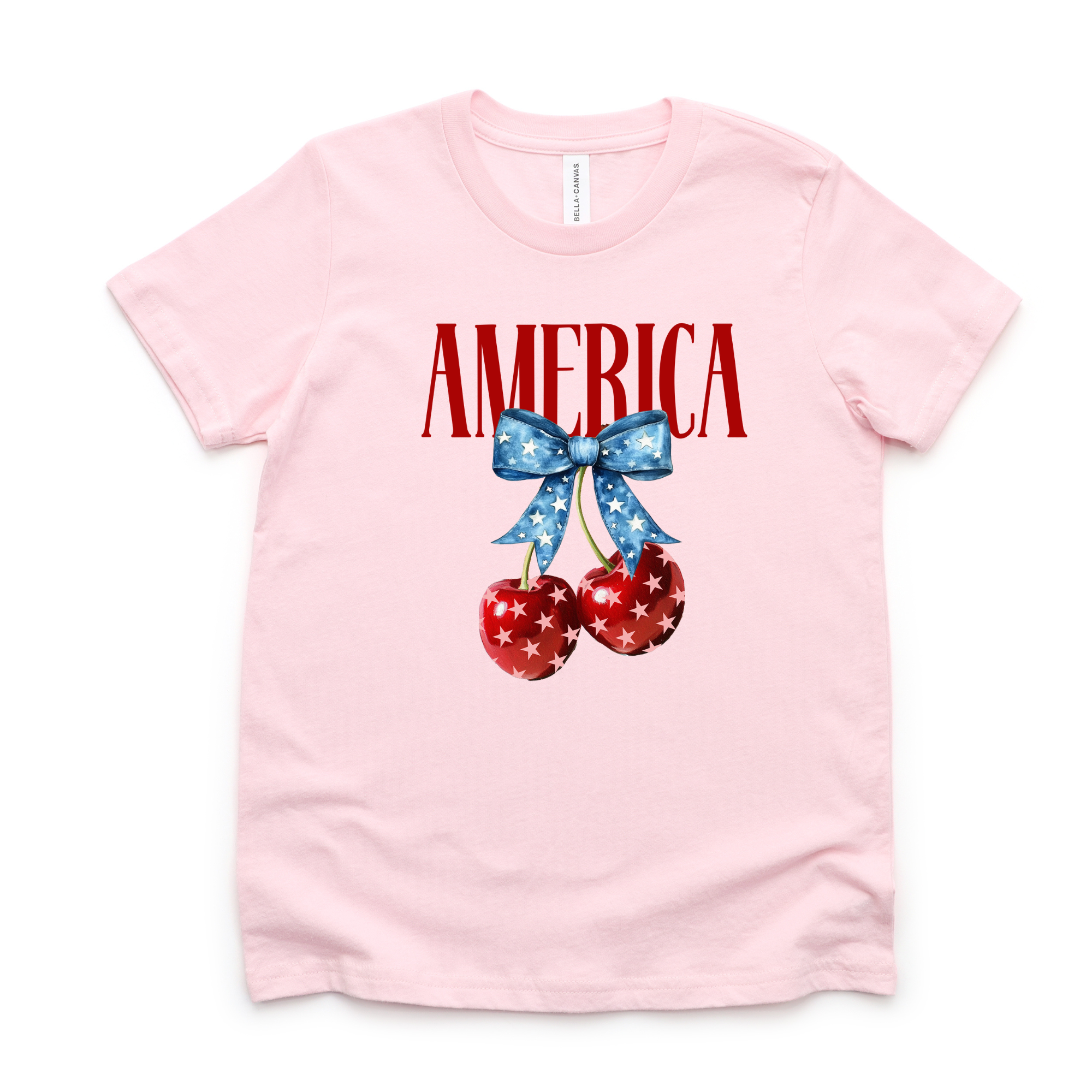 America Cherries T-Shirt | Girls 4th of July T-Shirt