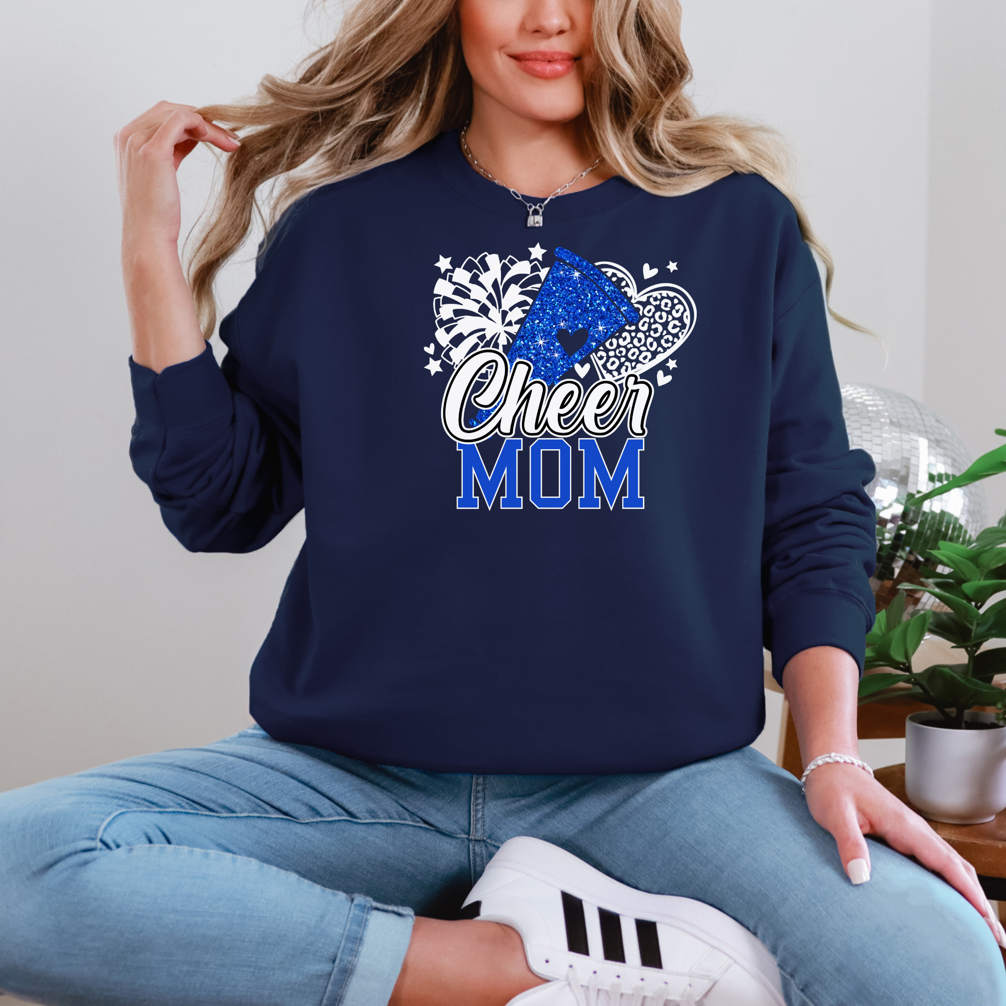 Glitter Cheer Mom Sweatshirt