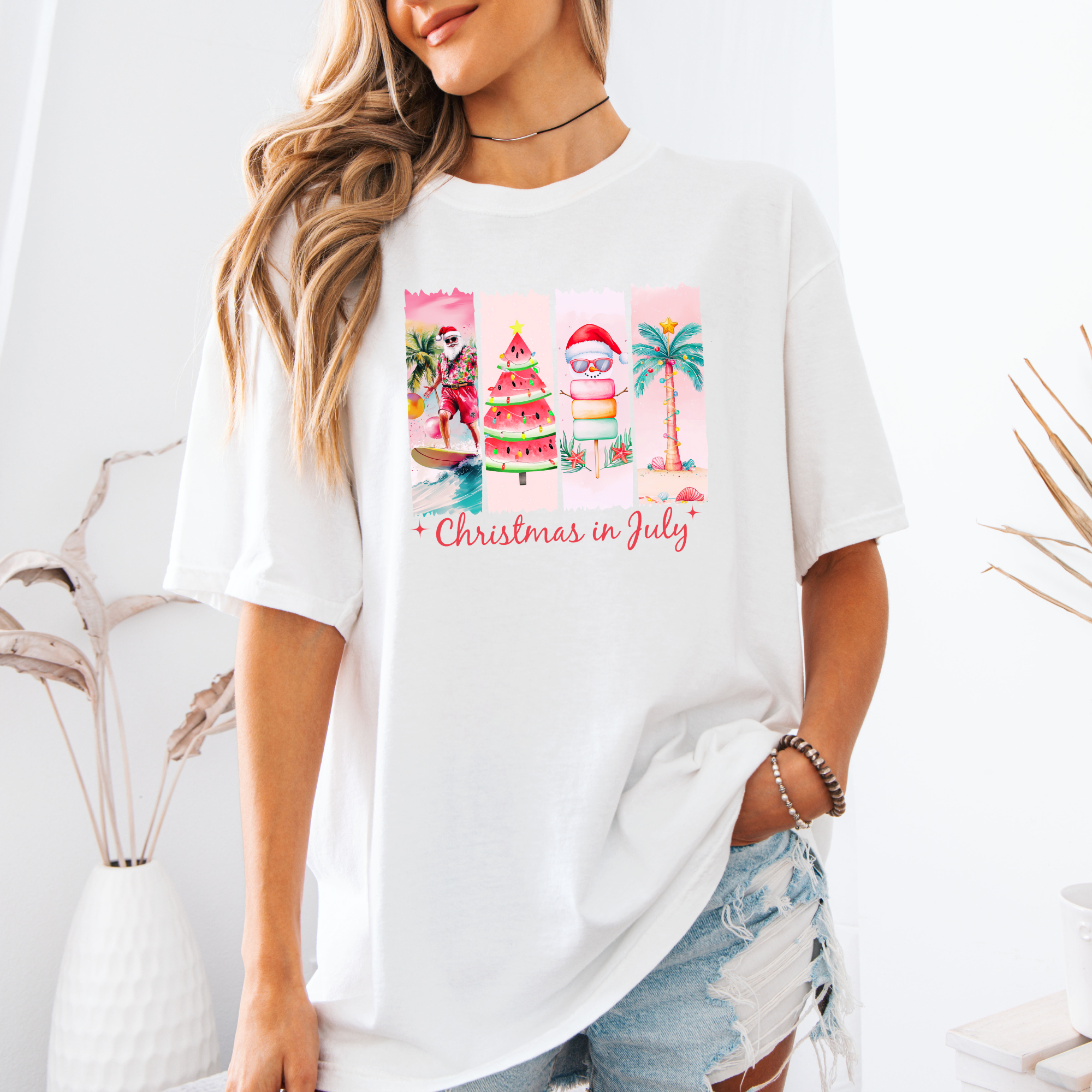 Christmas In July Collage Shirt | Christmas Shirts