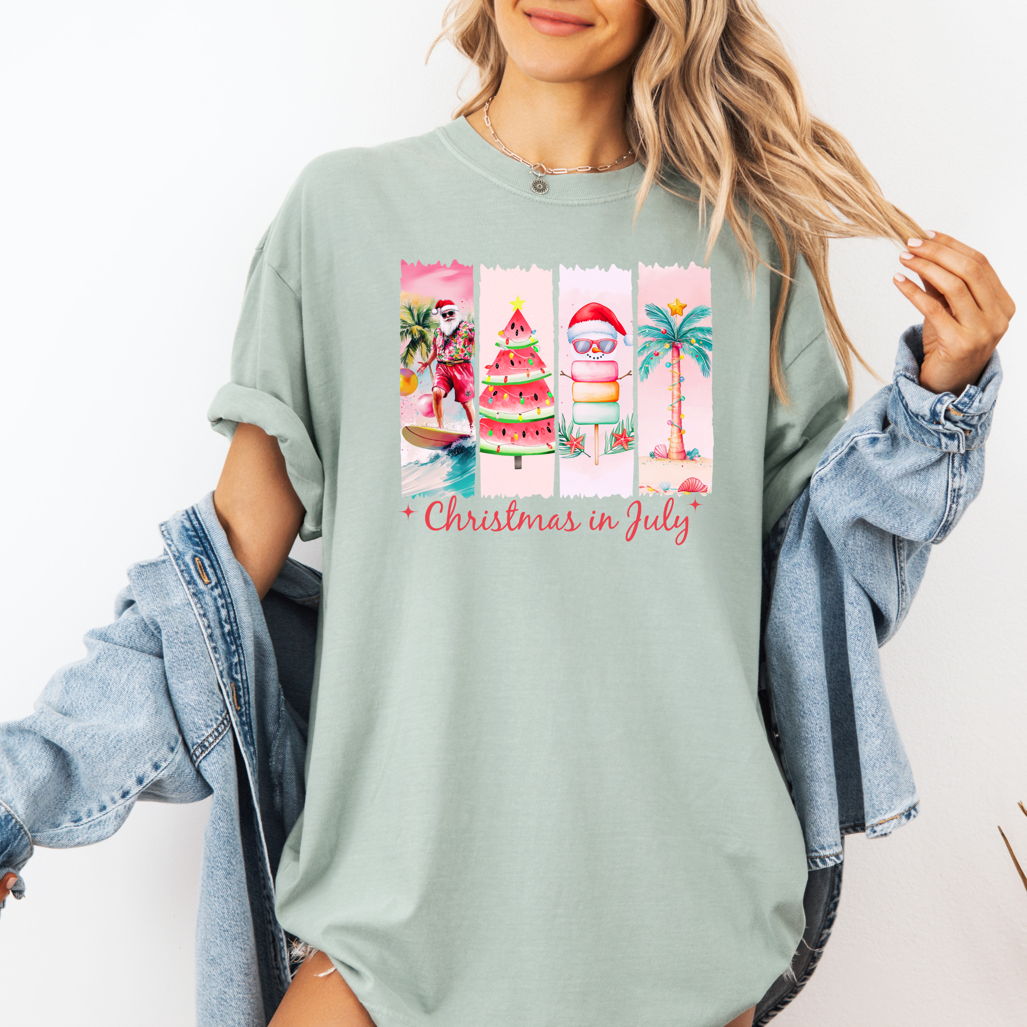 Christmas In July Collage Shirt | Christmas Shirts