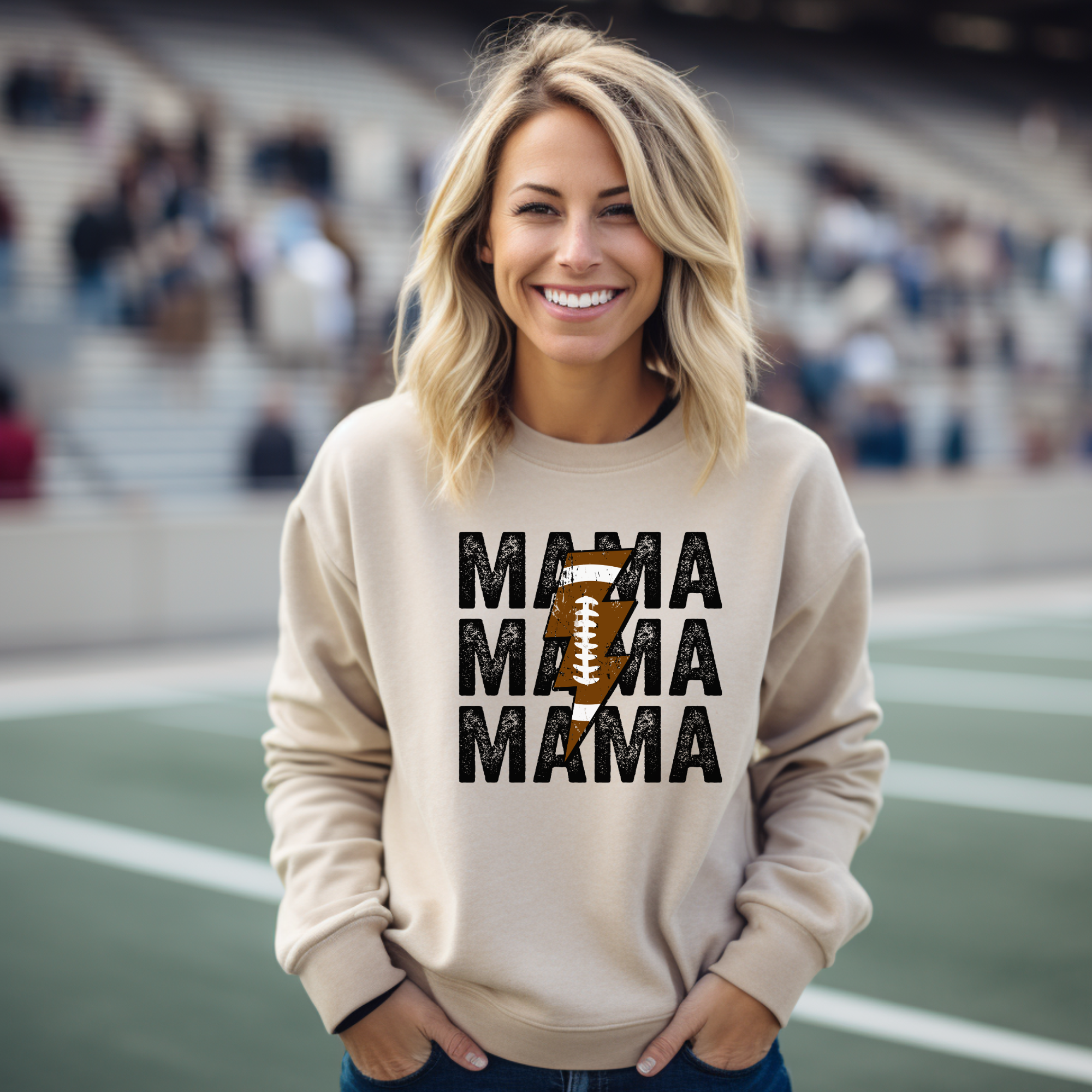 football mom sweatshirt in sand