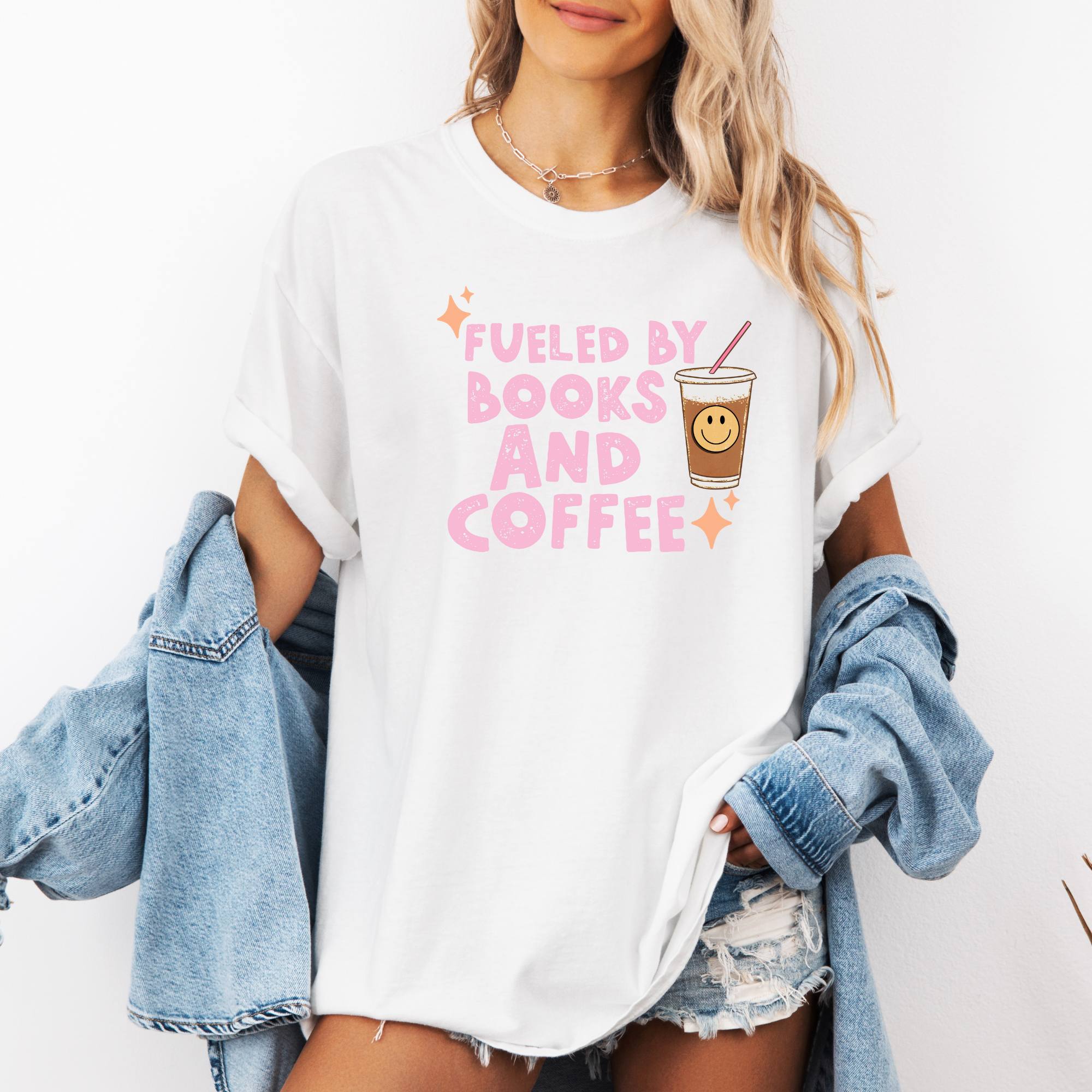 Fueled By Books and Coffee T-Shirt | Funny Book Lover T-Shirt
