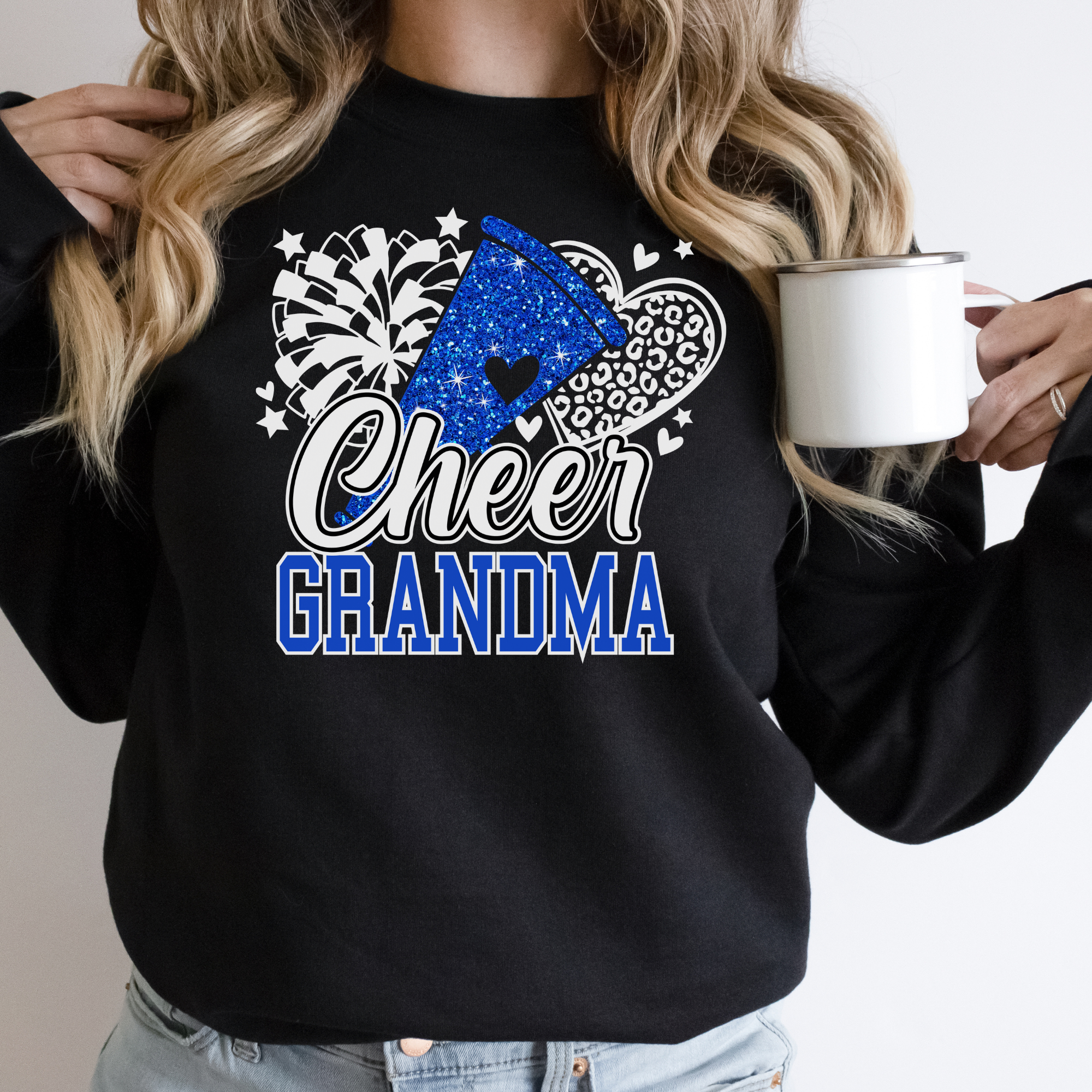 Glitter Cheer Grandma Sweatshirt | Cheerleader Grandma Sweatshirt