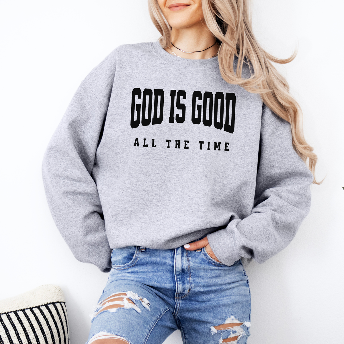 sport gray god is good shirt in a unisex style
