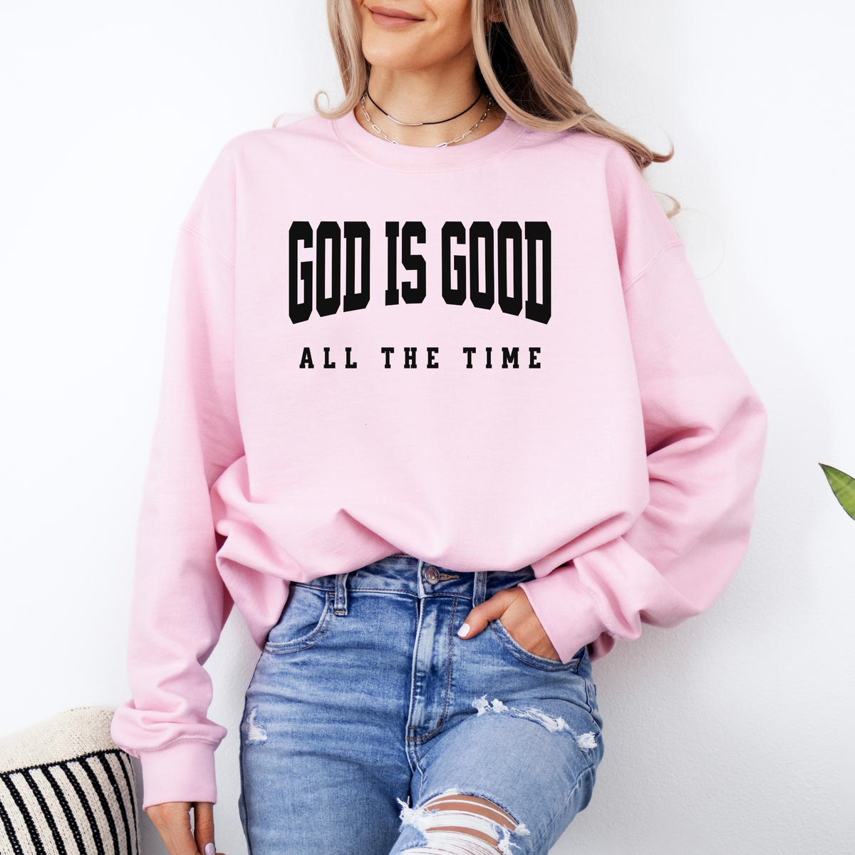 Light pink god is good shirt