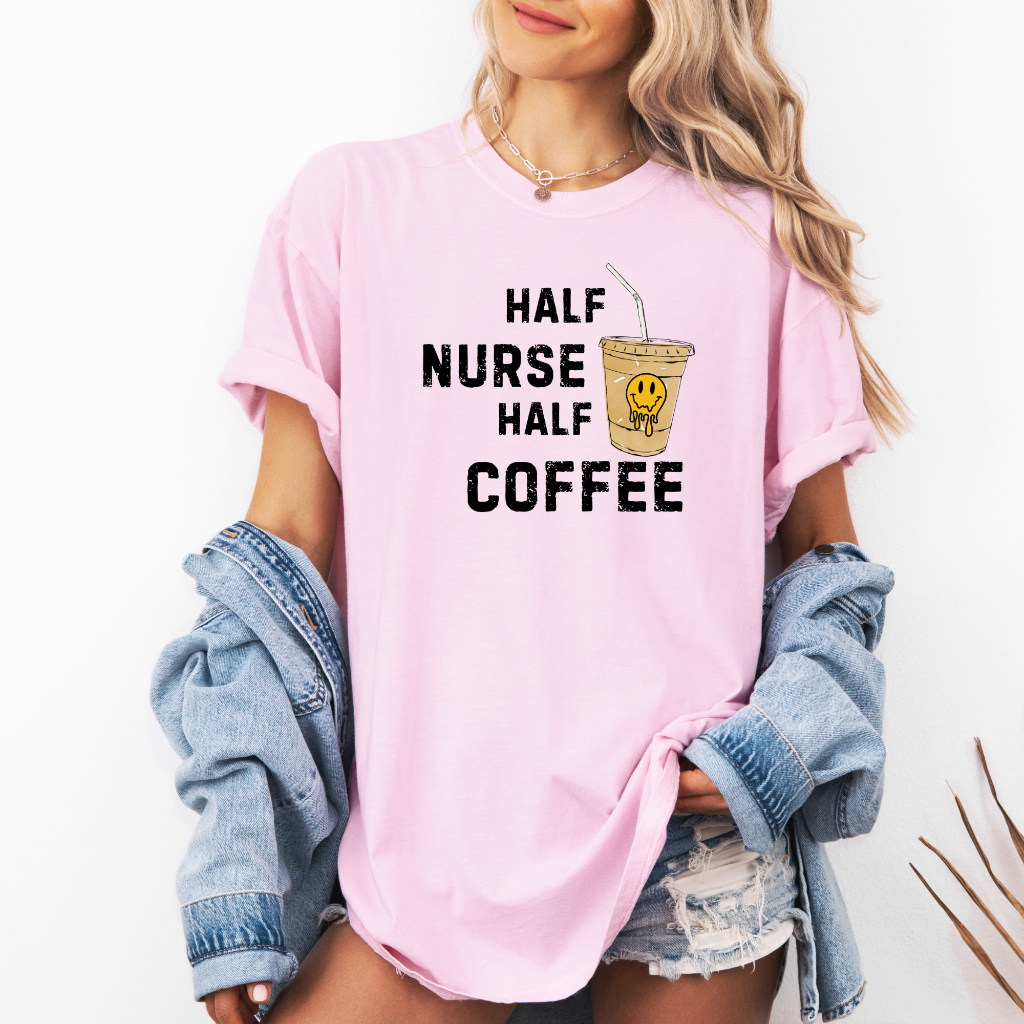 Half Nurse Half Coffee | Retro Inspired Funny Nurse Shirt