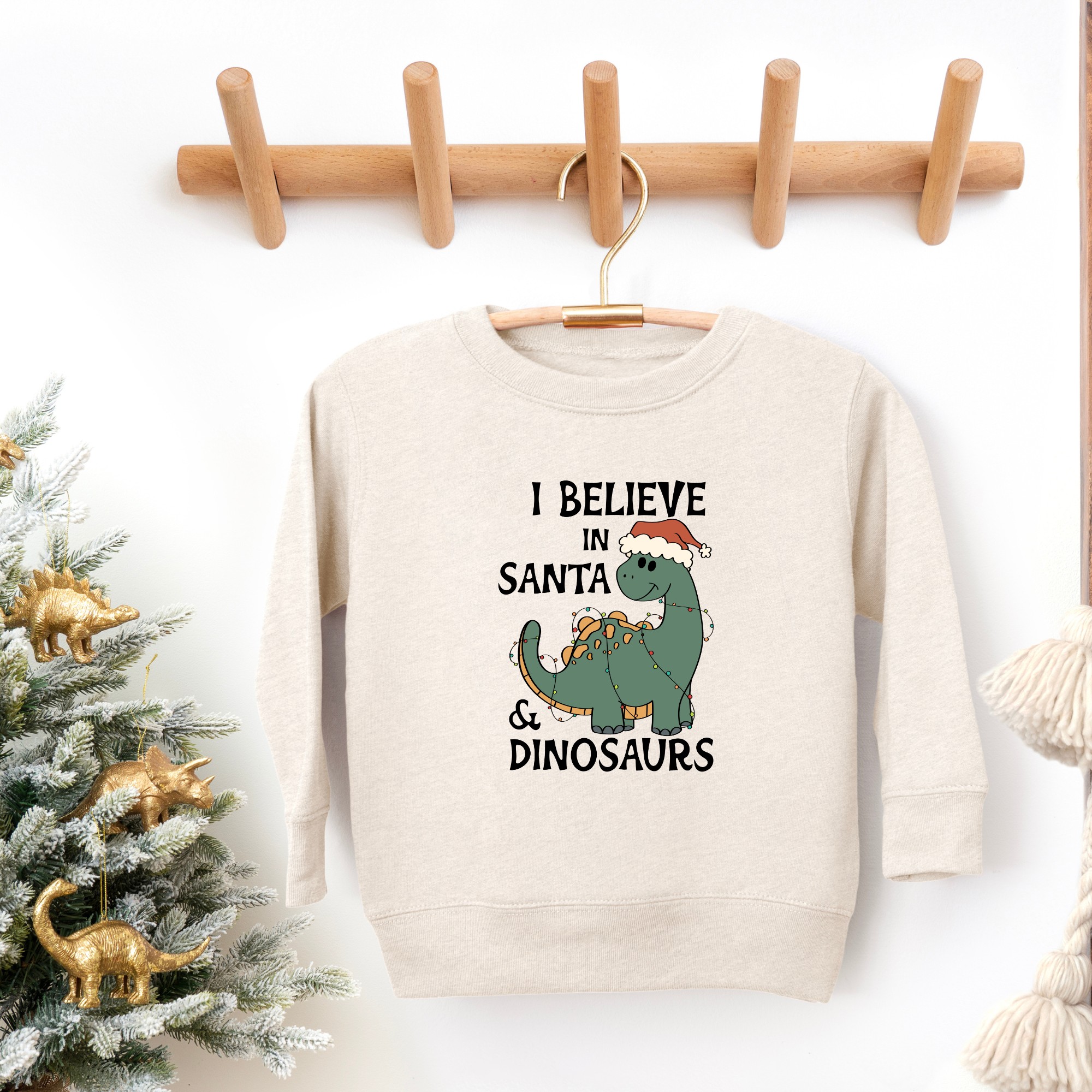 Santa and dinosaurs - toddler sweathirt