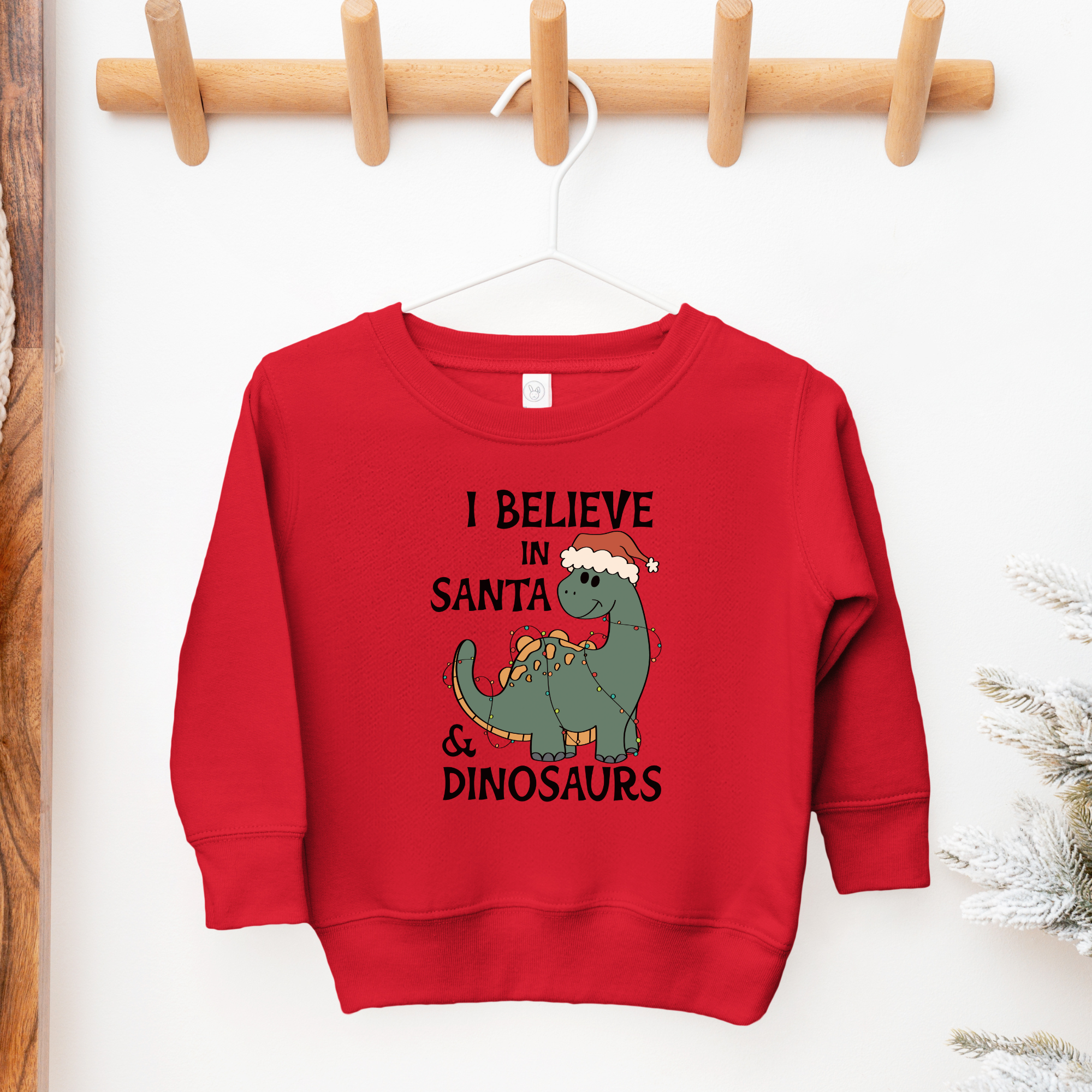 Santa and dinosaurs - toddler sweathirt