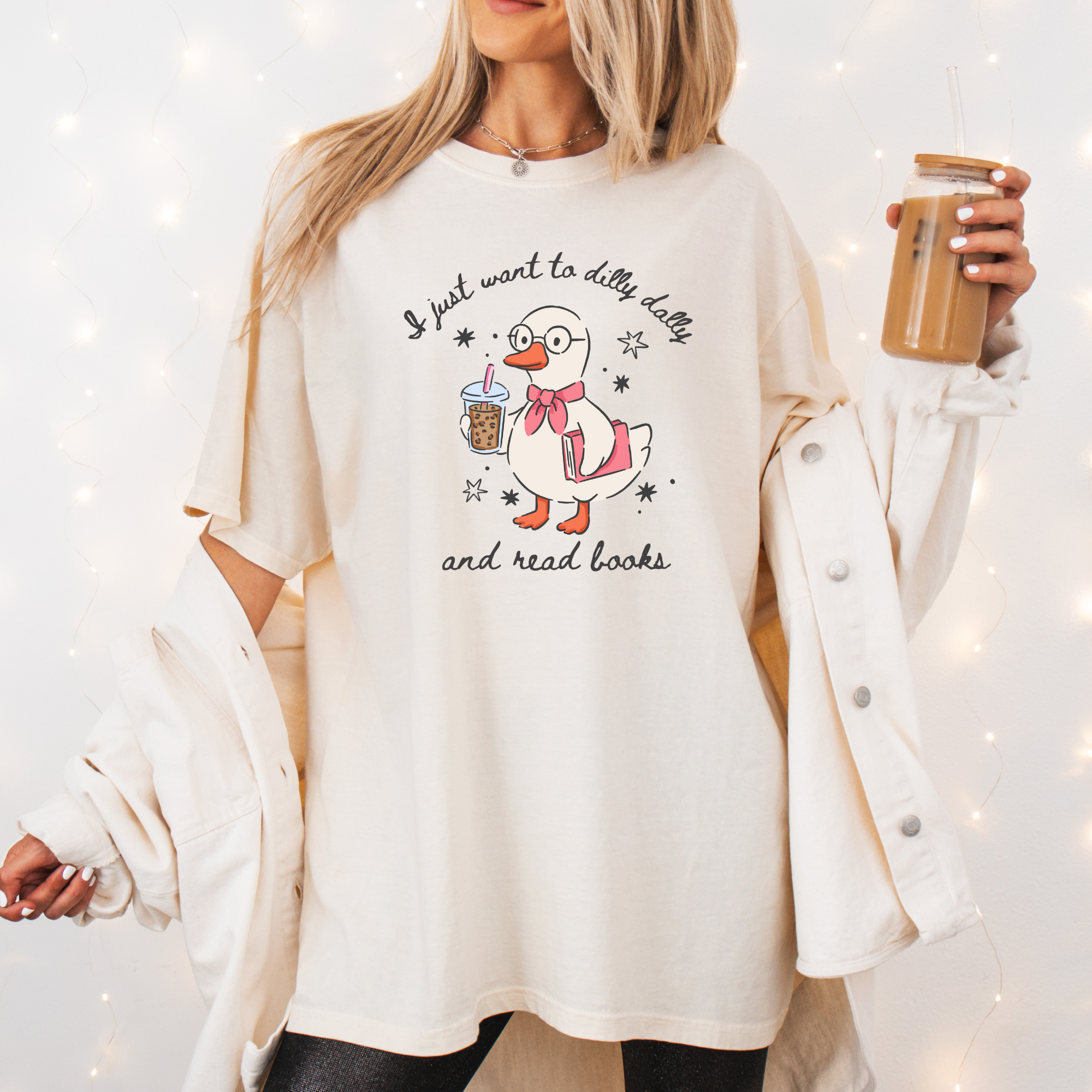 I just want to dilly dally and read books T-Shirt | Funny Book Shirt