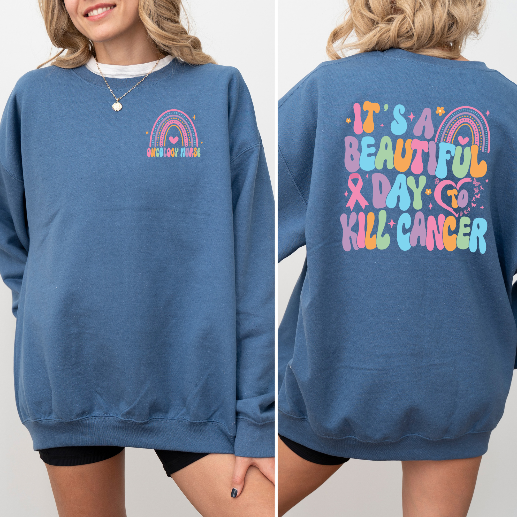 It's A Beautiful Day To Kill Cancer Sweatshirt | Retro Inspired Oncology Nurse Sweatshirt