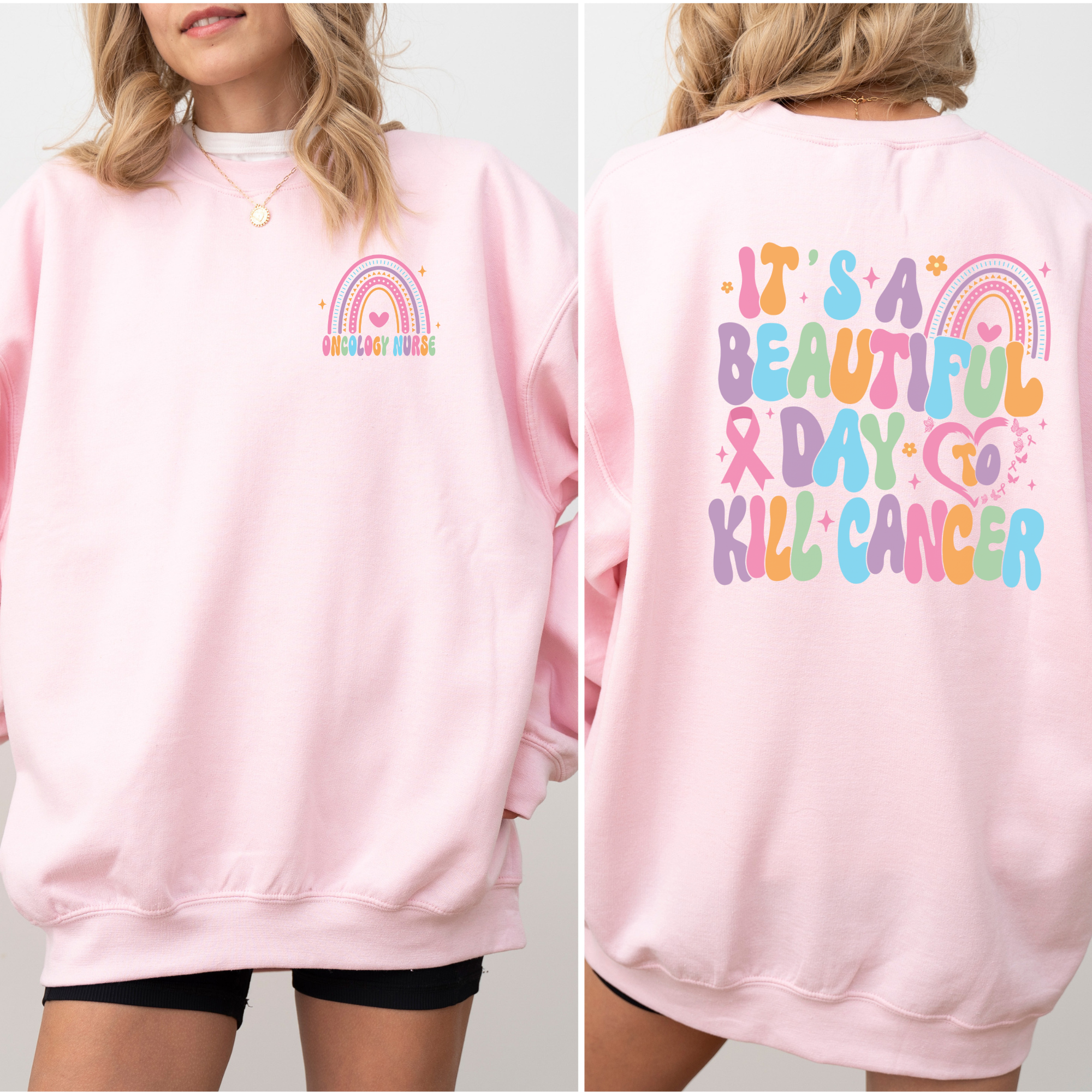 It's A Beautiful Day To Kill Cancer Sweatshirt | Retro Inspired Oncology Nurse Sweatshirt