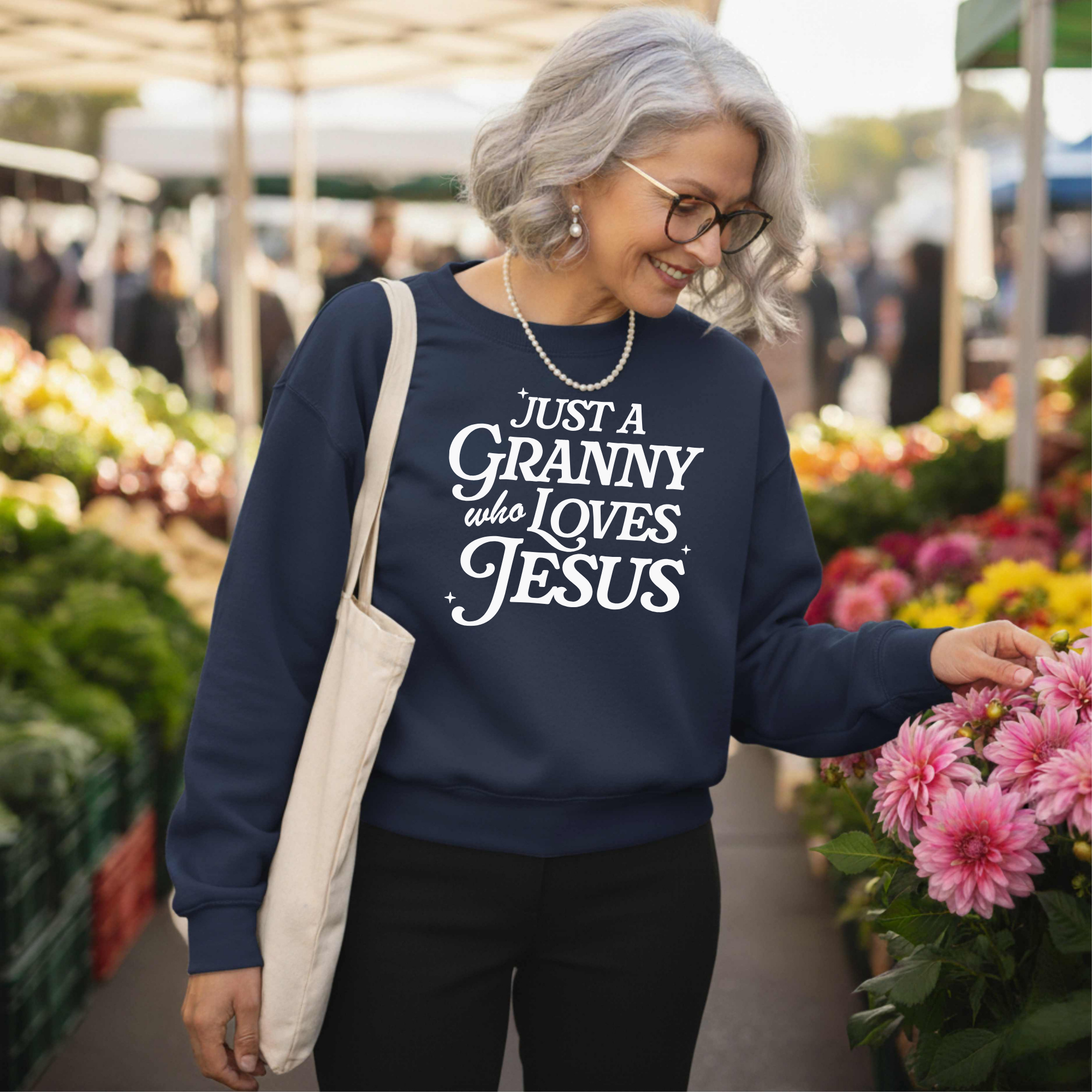 Just A Granny Who Loves Jesus Sweatshirt | Jesus Shirts