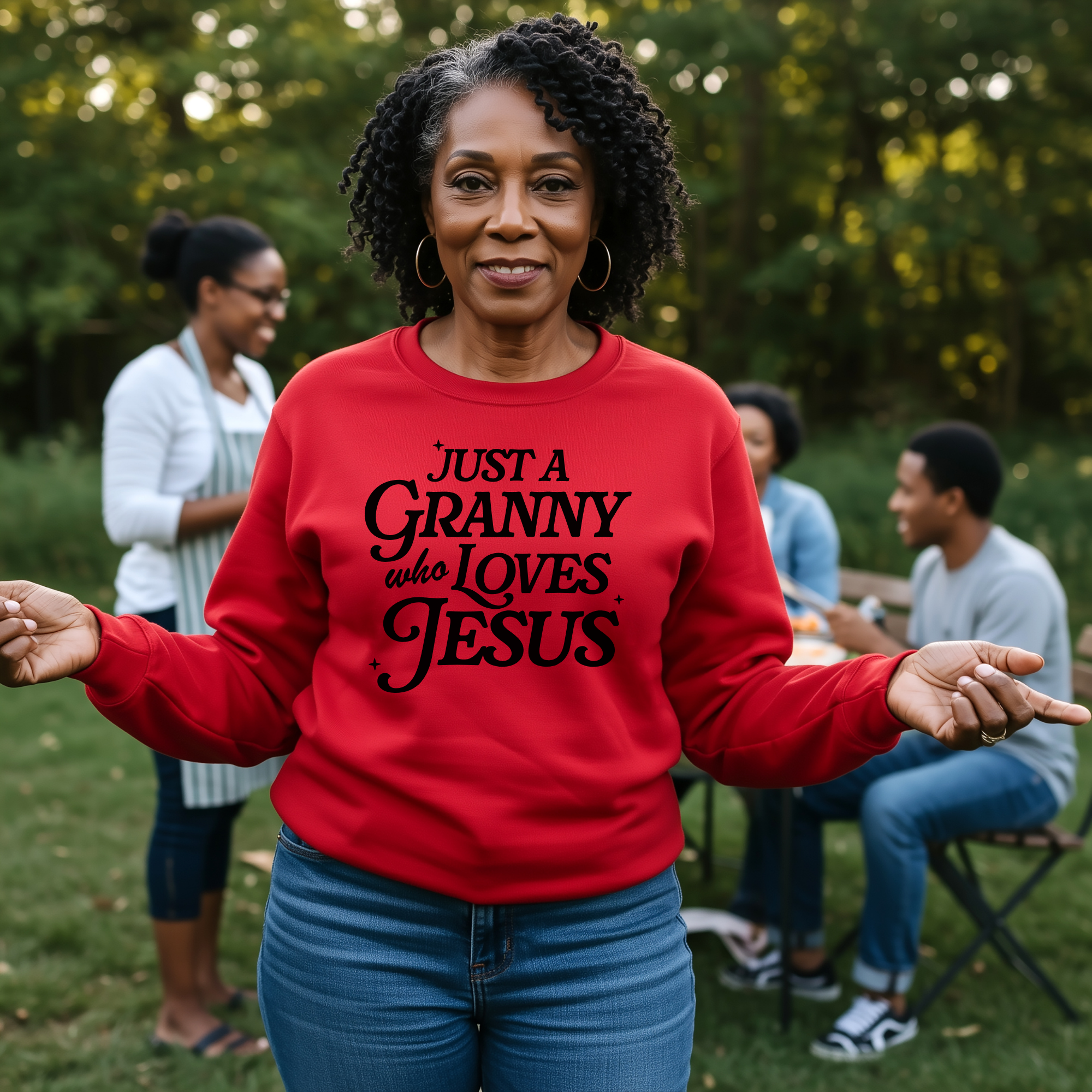 Just A Granny Who Loves Jesus Sweatshirt | Jesus Shirts