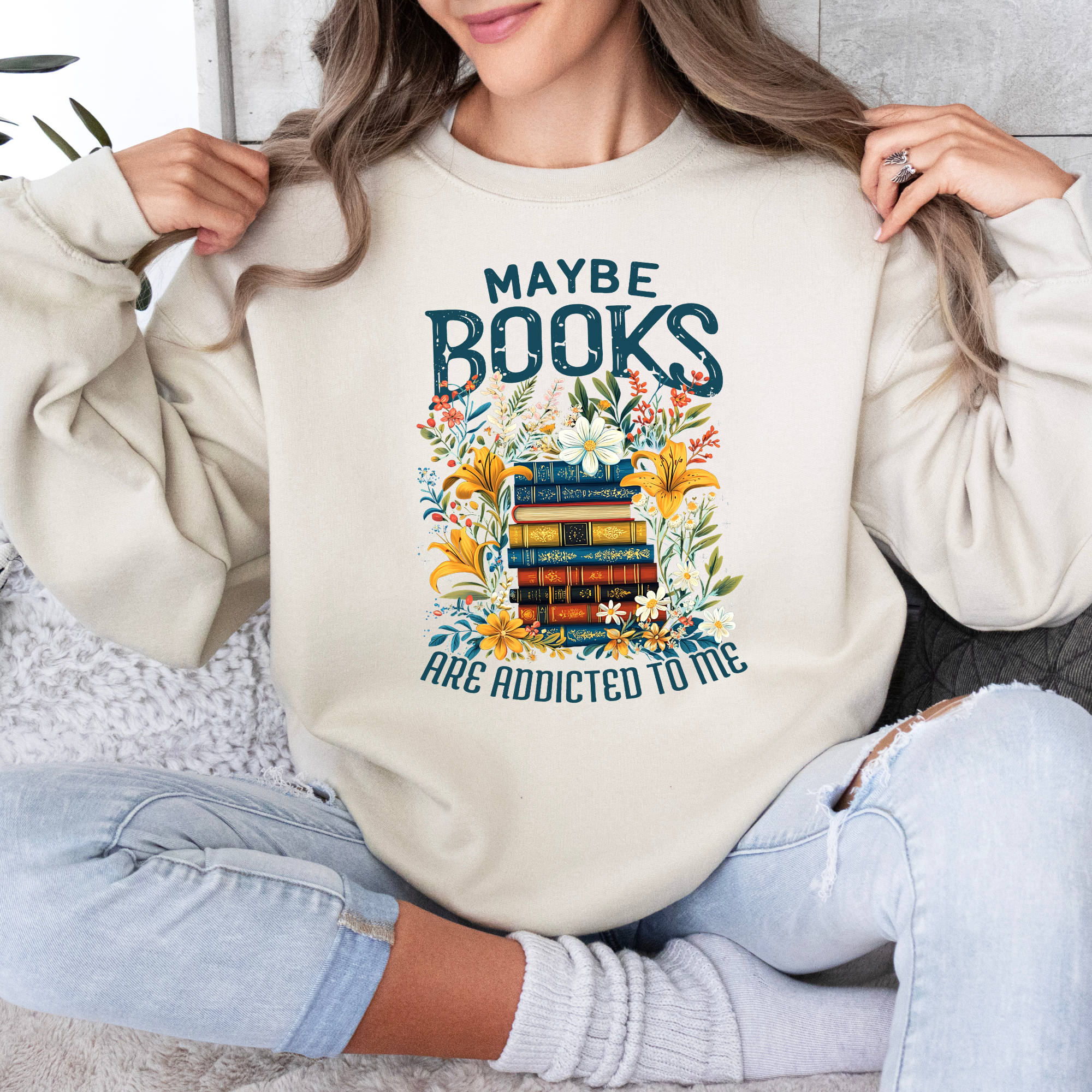 Books Are Addicted To Me Sweatshirt | Bookish Sweatshirt