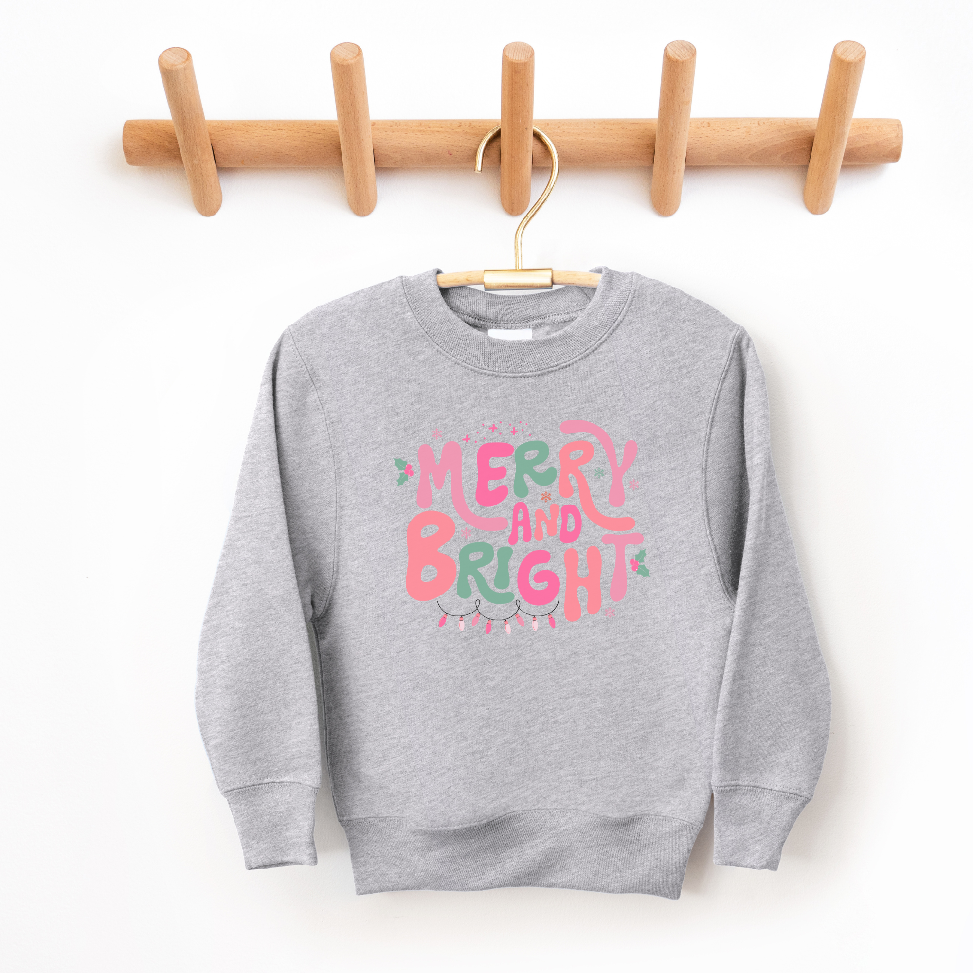 Merry and Bright Sweatshirt | Girls Christmas Shirt