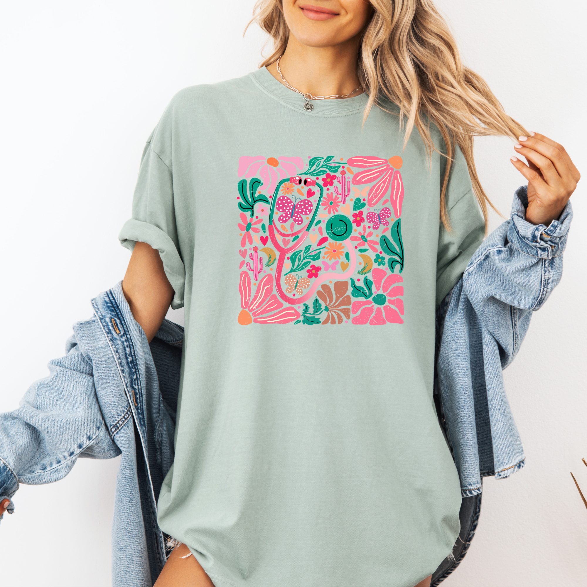 Floral Nurse T-Shirt | Retro Floral Nurse T-Shirt