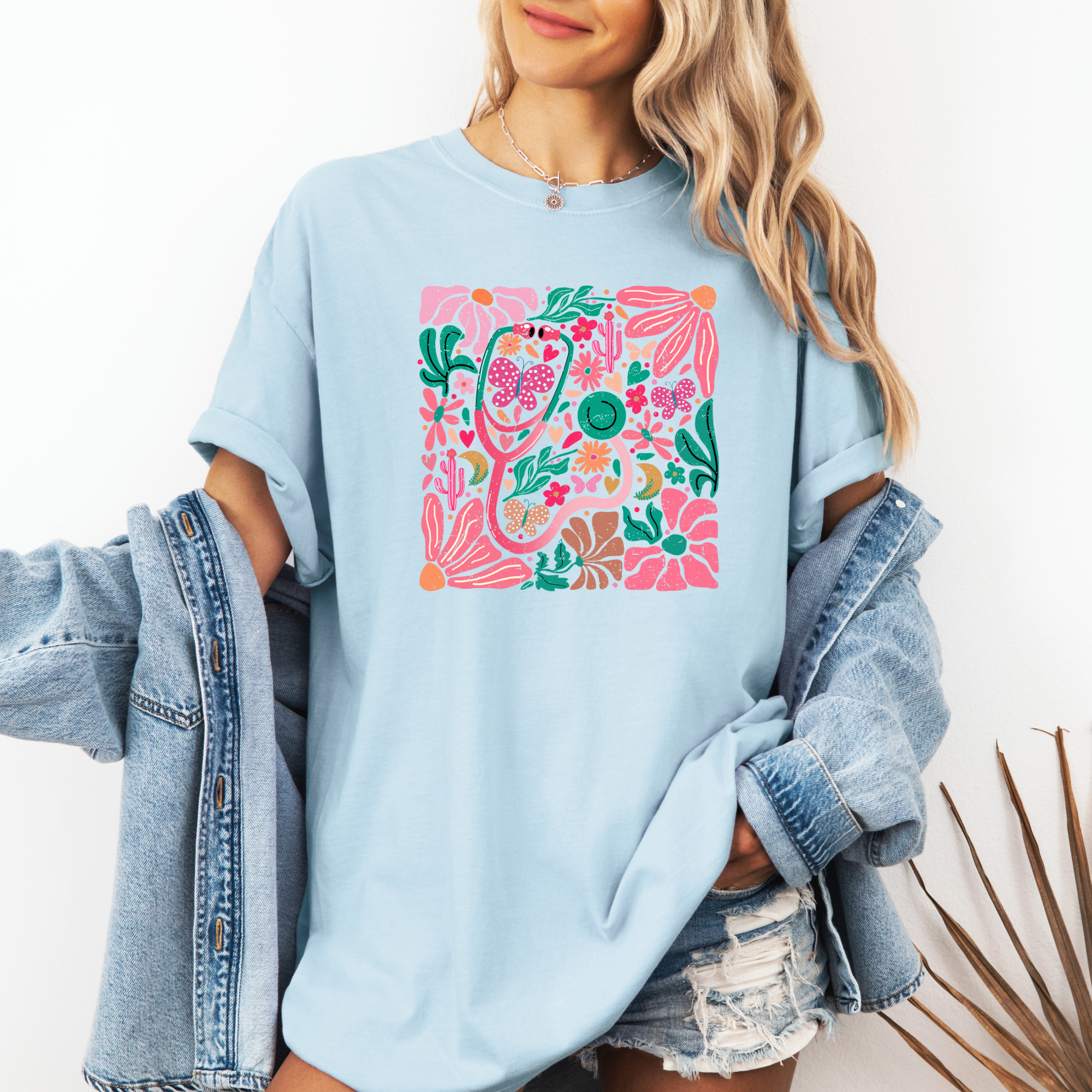 Floral Nurse T-Shirt | Retro Floral Nurse T-Shirt