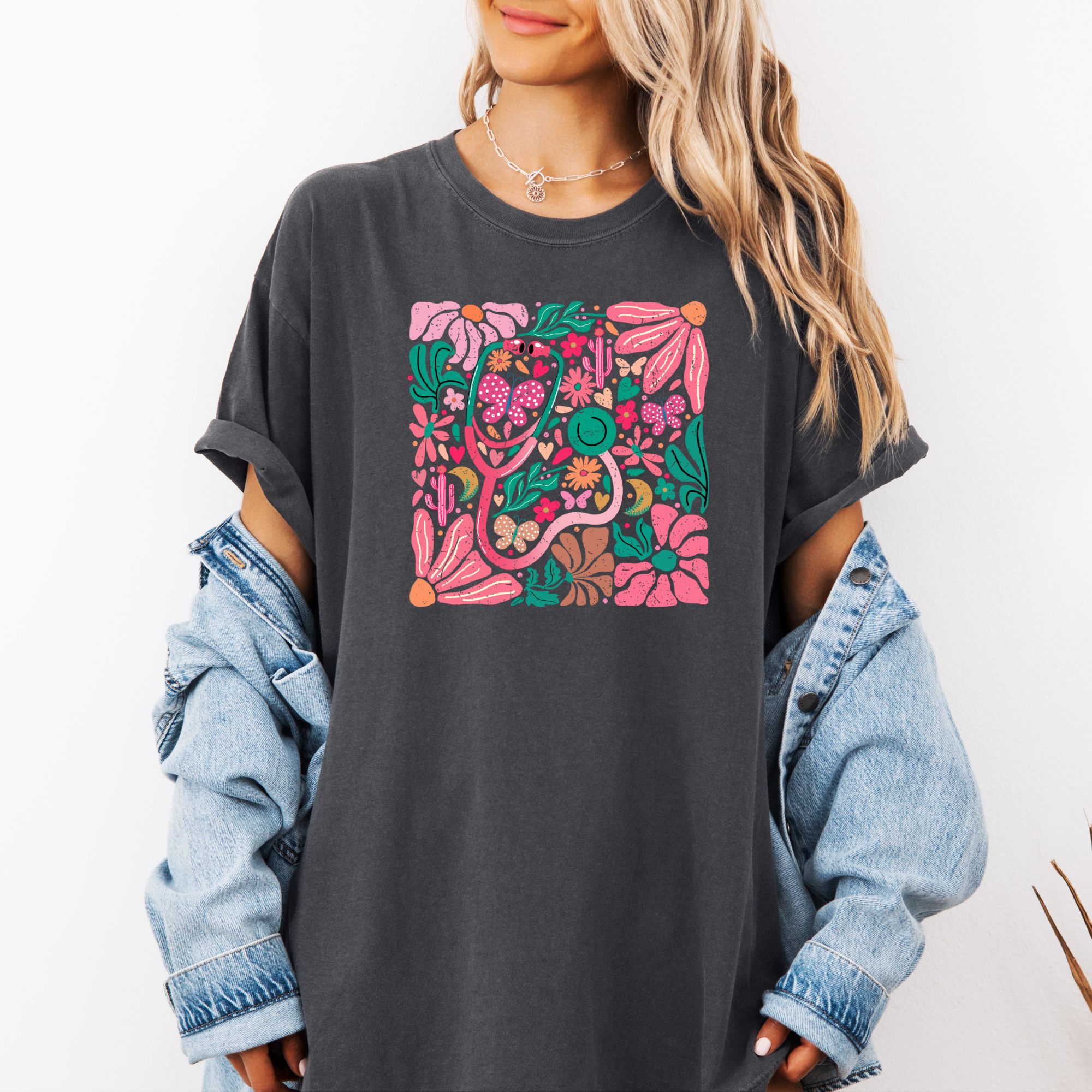 Floral Nurse T-Shirt | Retro Floral Nurse T-Shirt