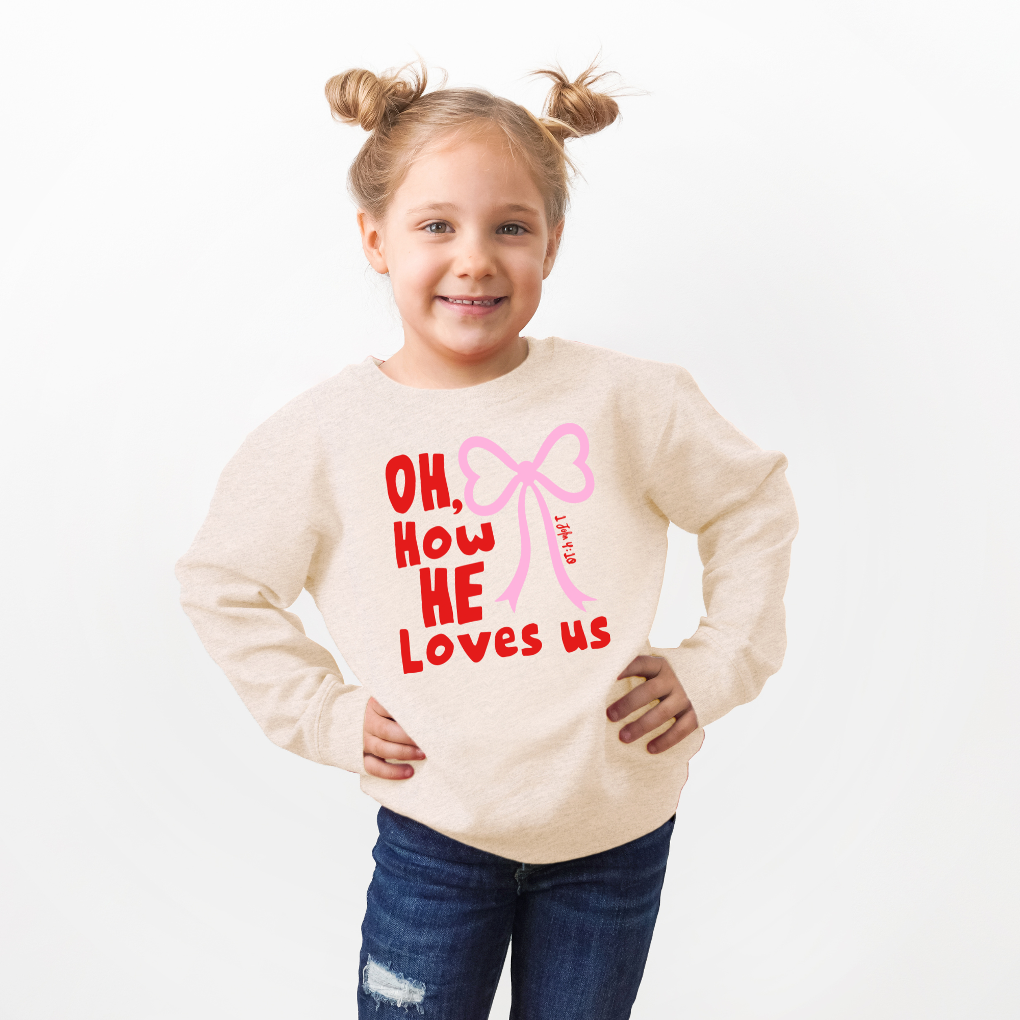 Oh, How He Loves Us Sweatshirt | Christian Valentine's Shirt