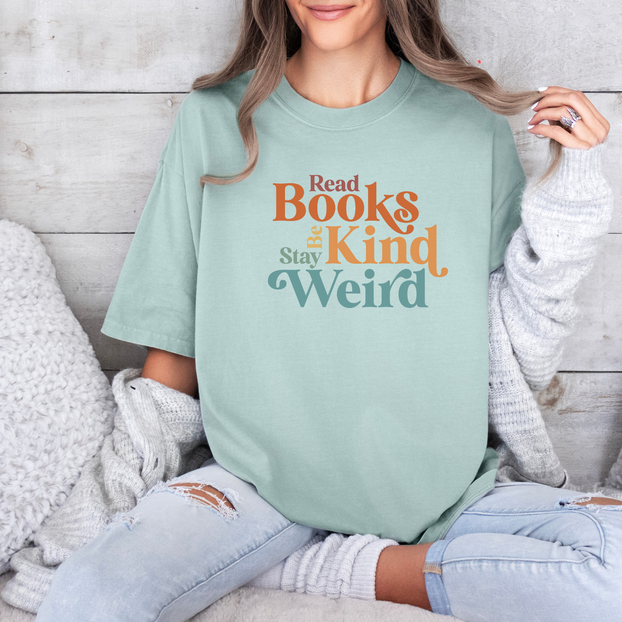Read books be kind stay weird. Book lovers tshirt for book clubs