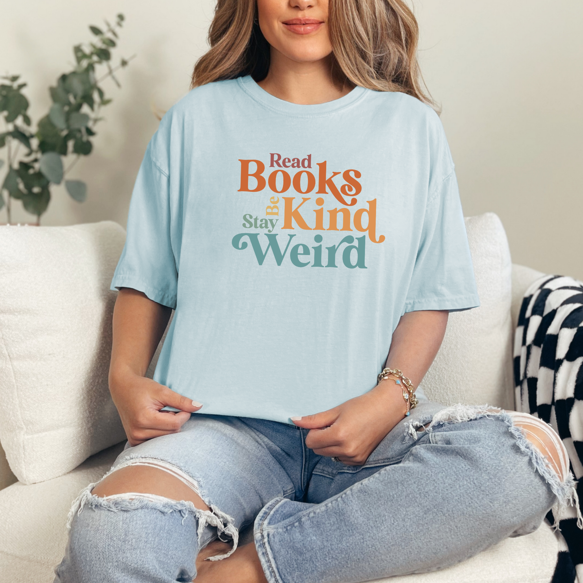 Read books be kind stay weird. Book lovers tshirt for book clubs