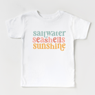 Saltwater seashells sunshine kids beach shirt