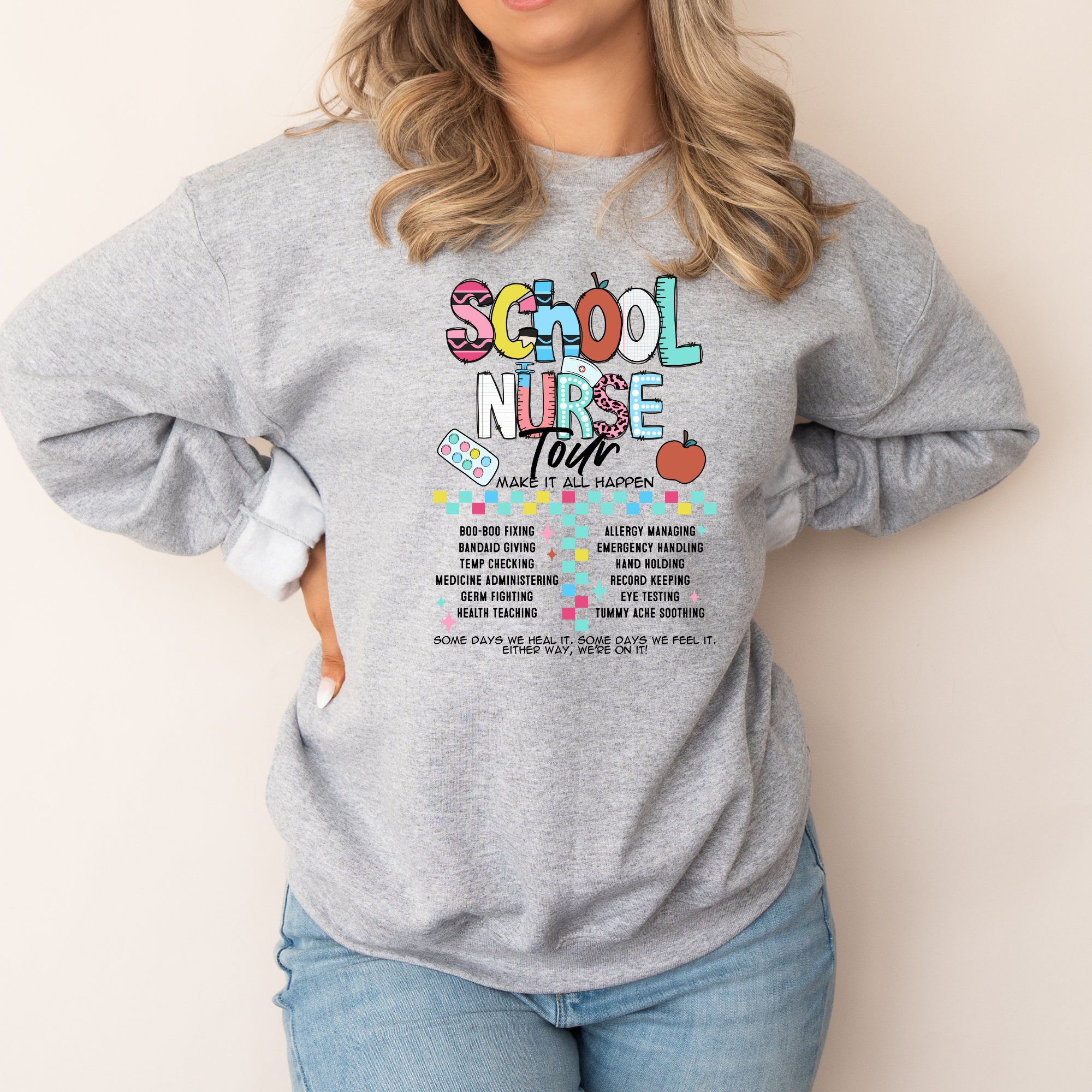 School Nurse Concert Tour Sweatshirt | Funny School Nurse Sweatshirt