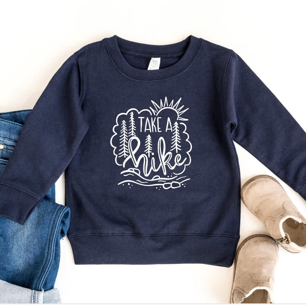 Take a hike kids hiking sweatshirt.