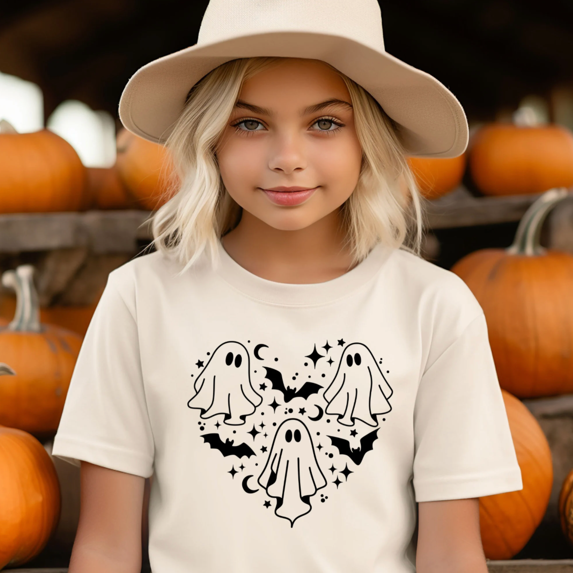 Spooky ghost heart tshirt
