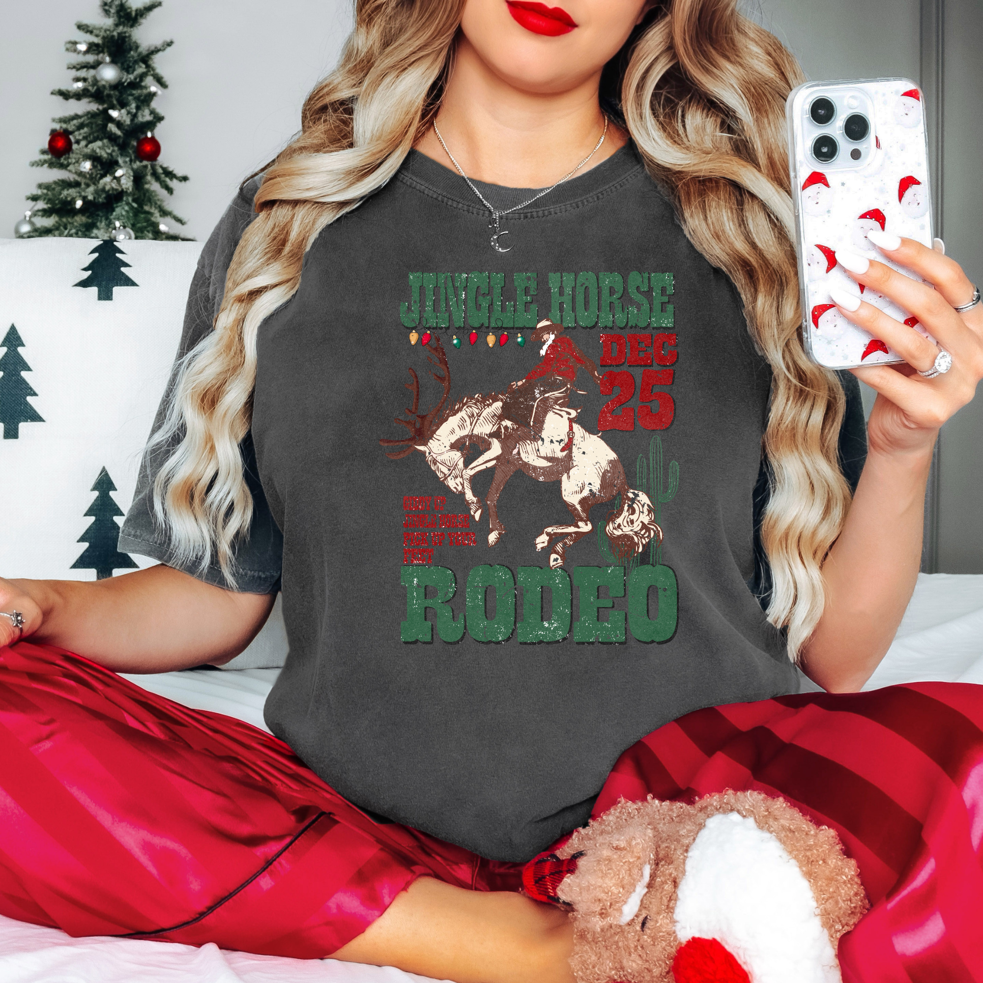 Jingle Horse Rodeo T-Shirt | Western Christmas Shirt