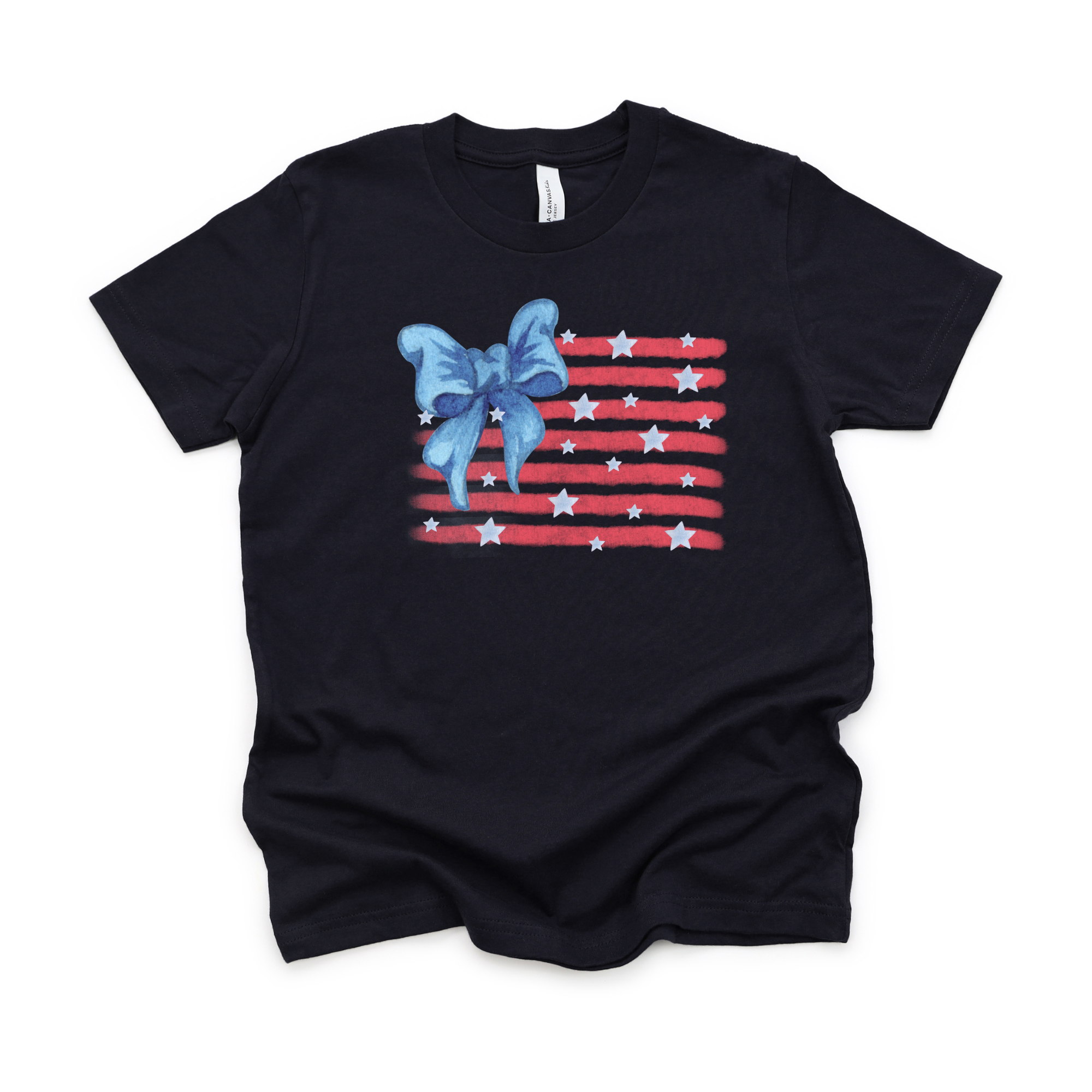 Watercolor American Flag Shirt | Girls Patriotic Shirt
