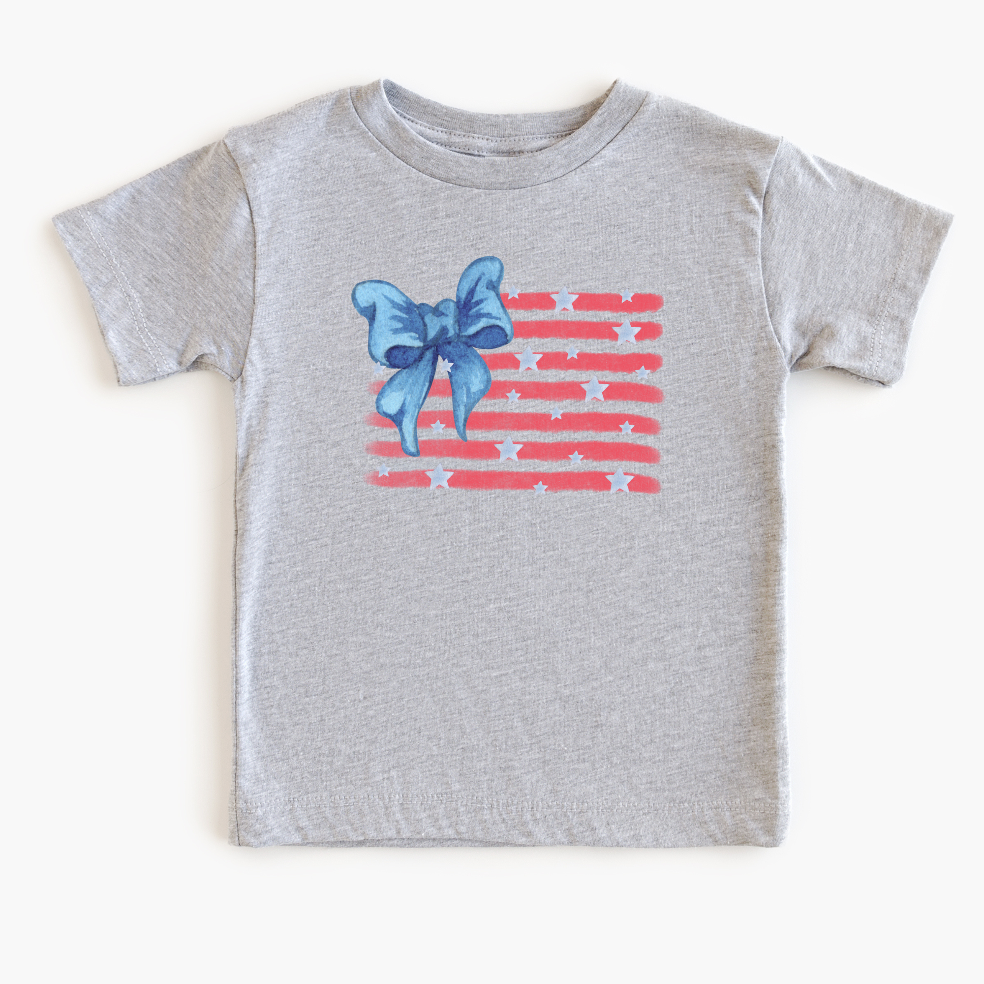 Watercolor American Flag Shirt | Girls Patriotic Shirt