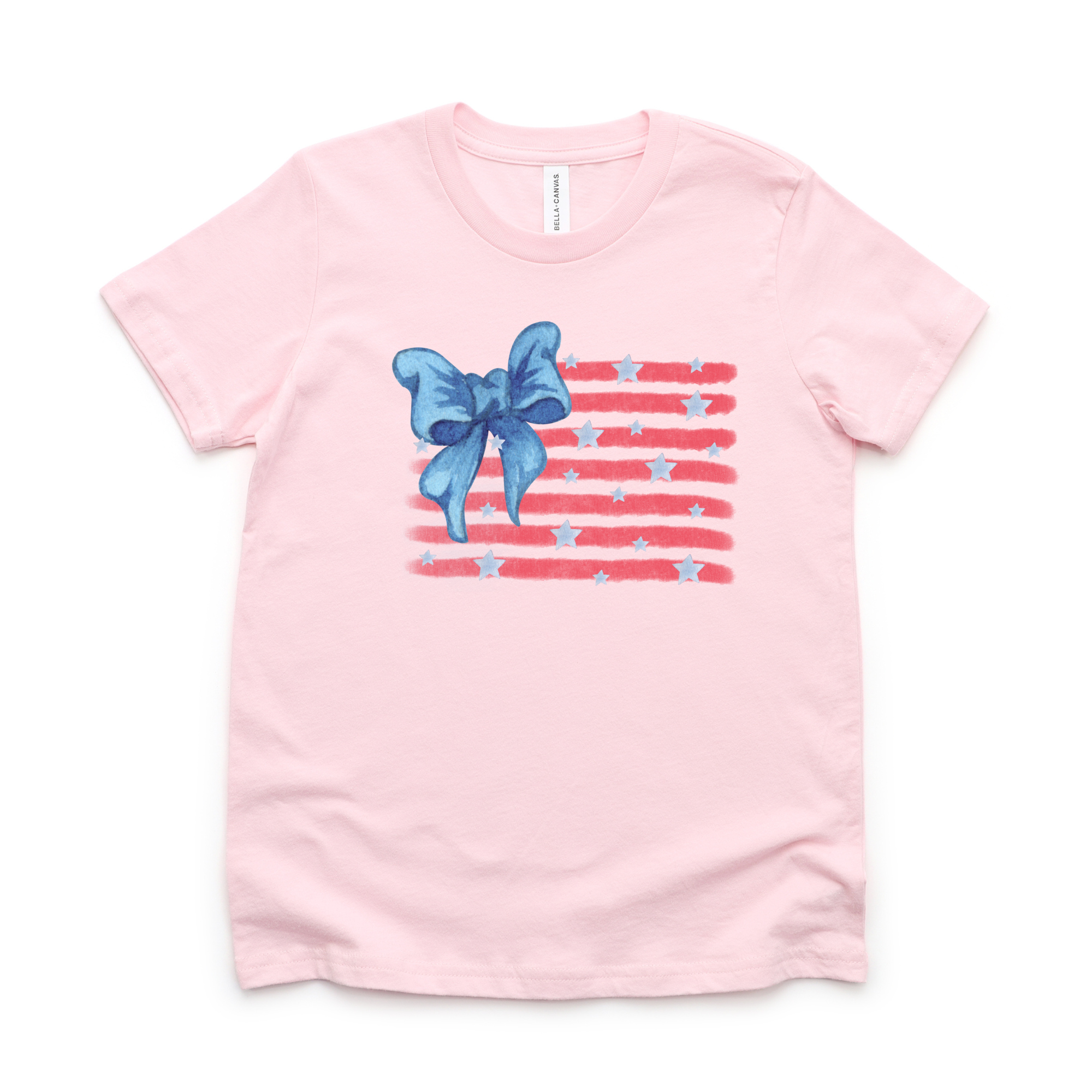 Watercolor American Flag Shirt | Girls Patriotic Shirt