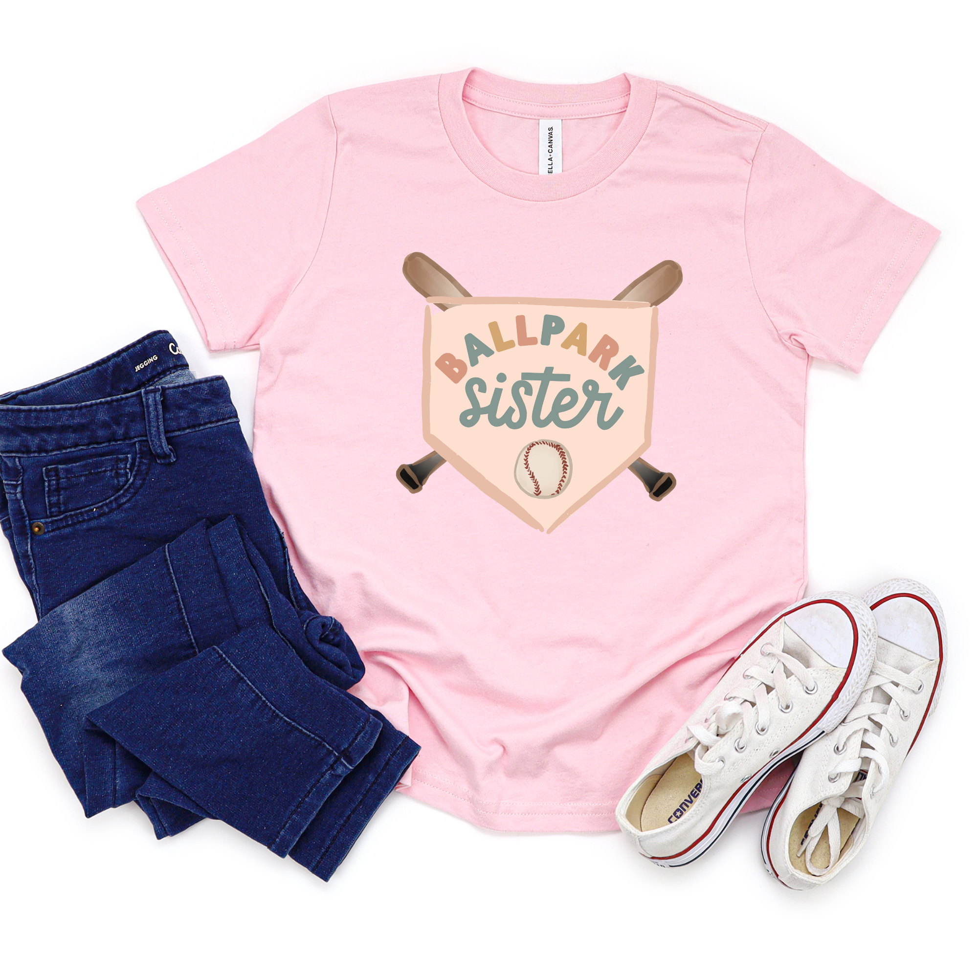 Ballpark sister - girls baseball shirt