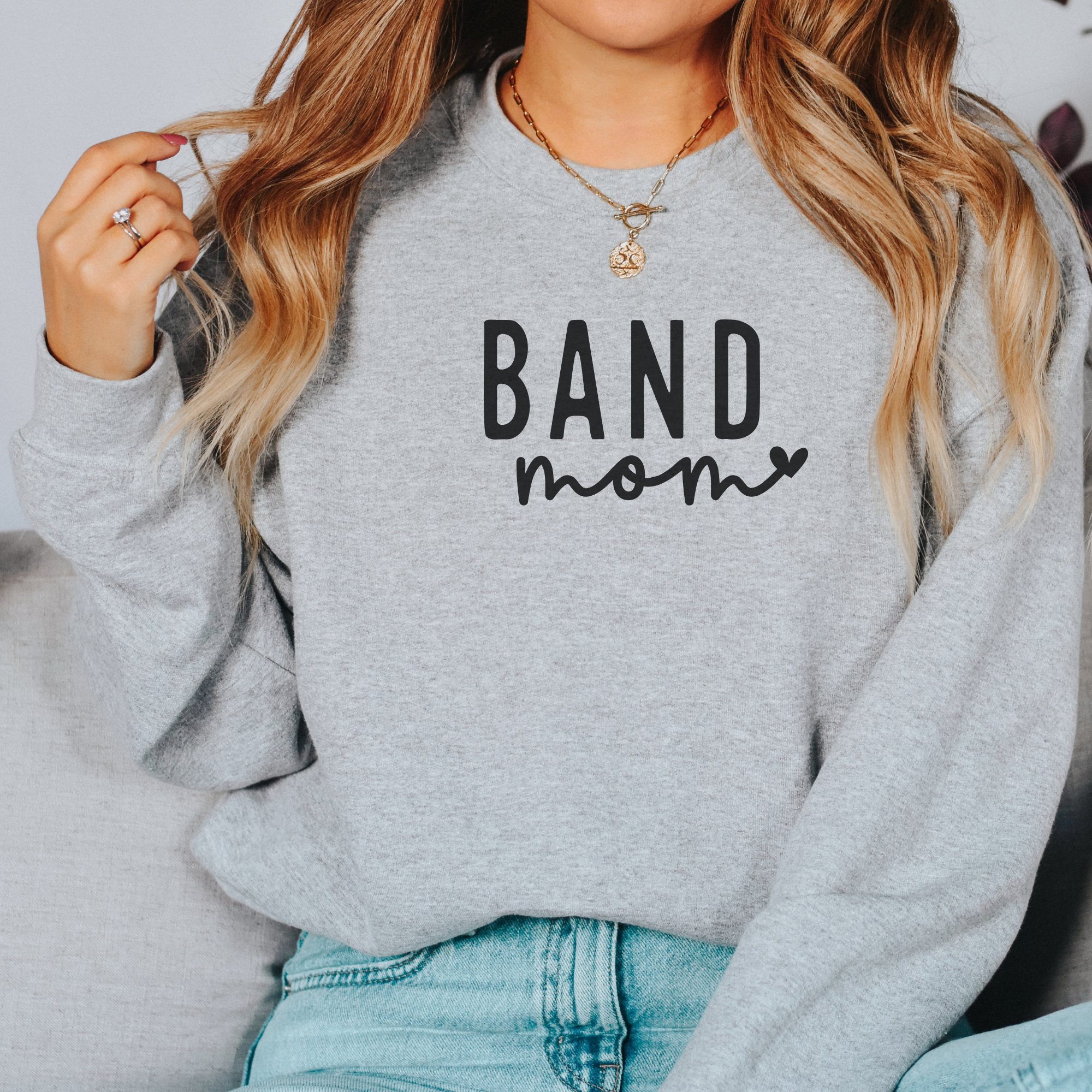 Band Mom With Heart Sweatshirt | Band Mom Sweatshirt