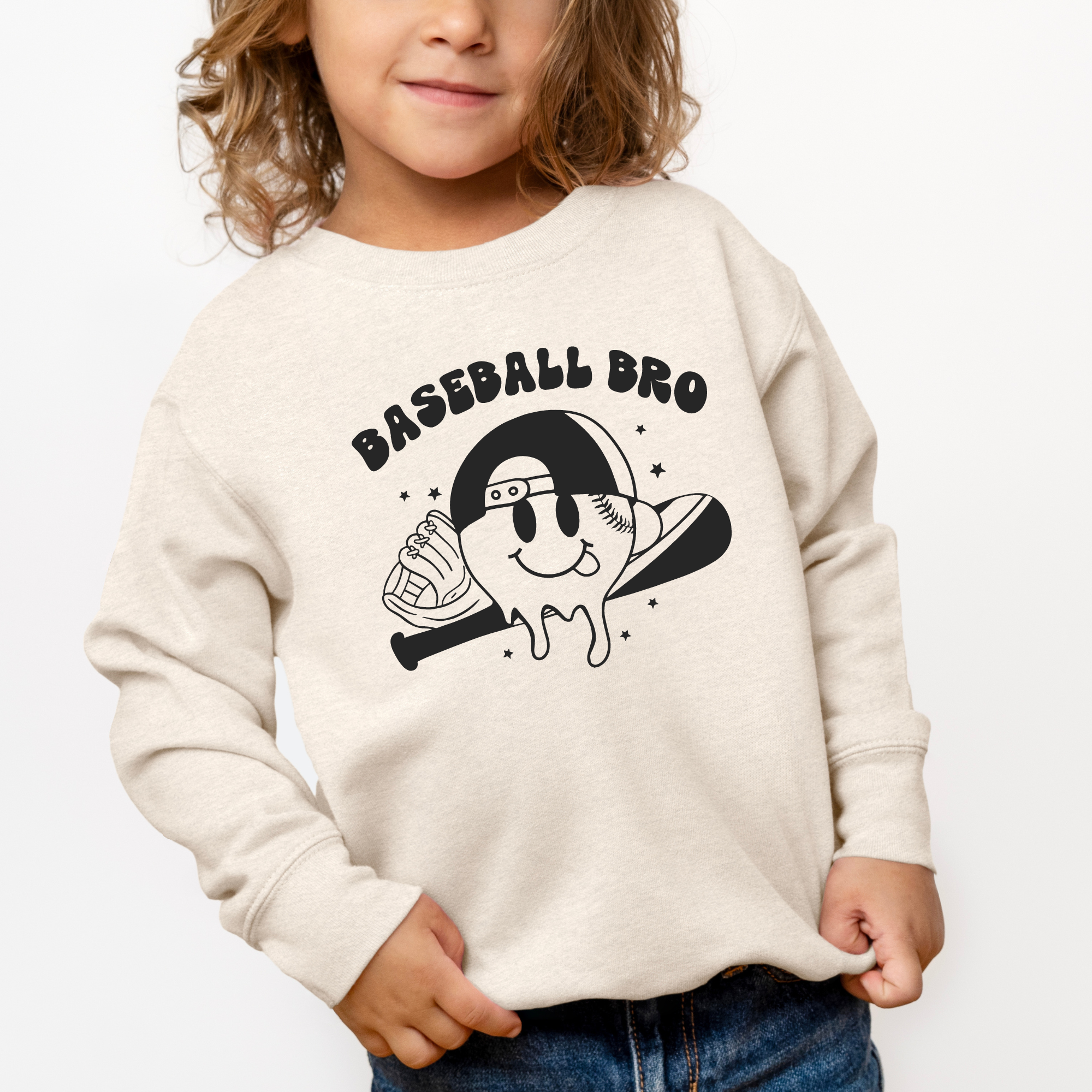 Baseball bro - toddler sweatshirt