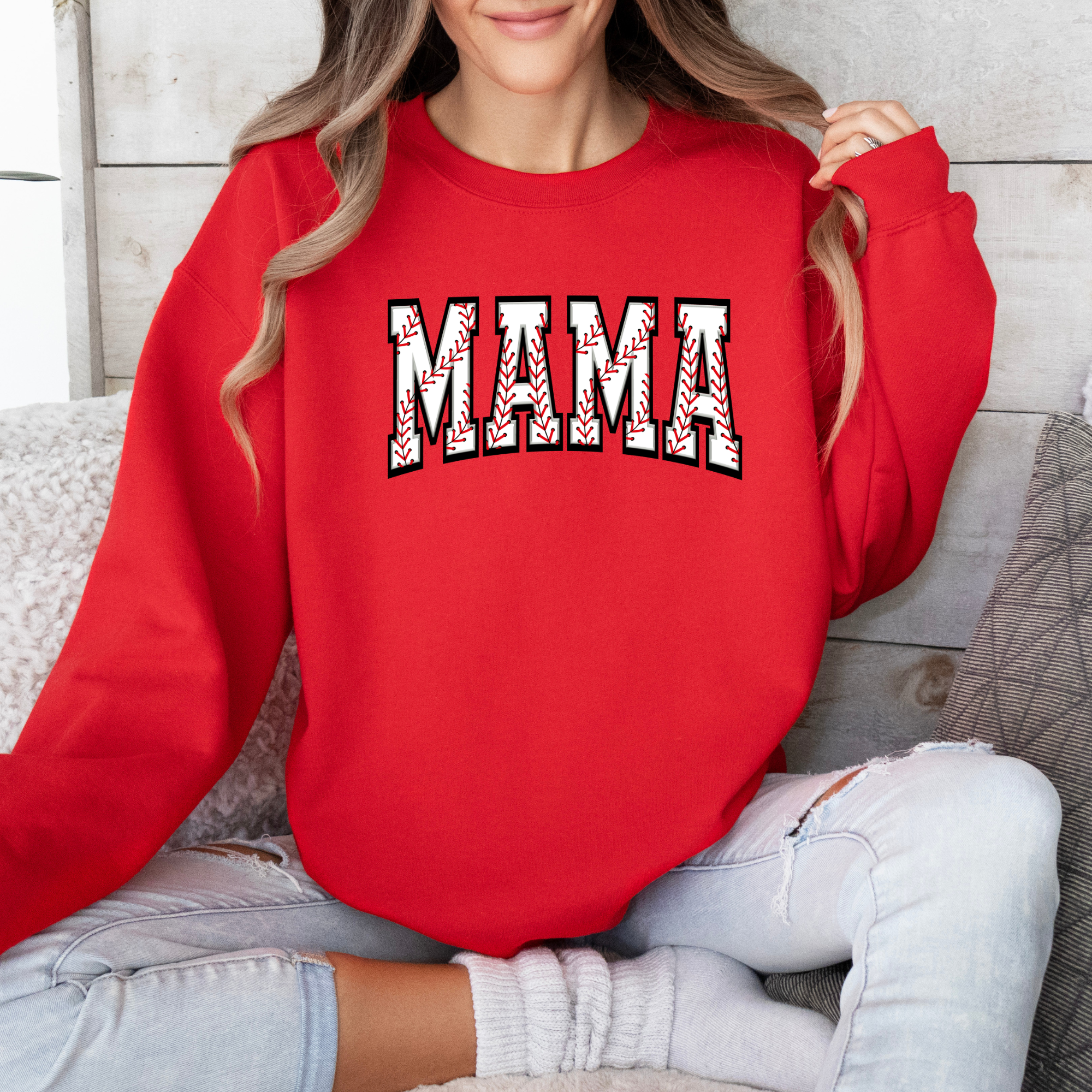 Mama Baseball Sweatshirt | Baseball Print