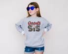 baseball sister sweatshirt with a leopard print design.