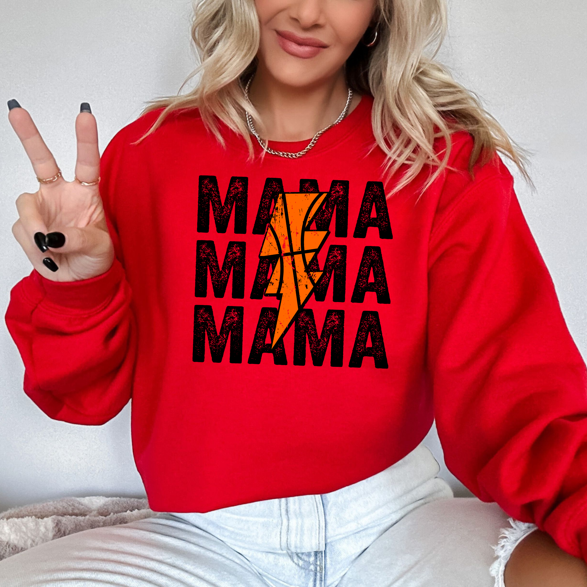 Basketball Mama Stacked Sweatshirt | Basketball Mom Shirt