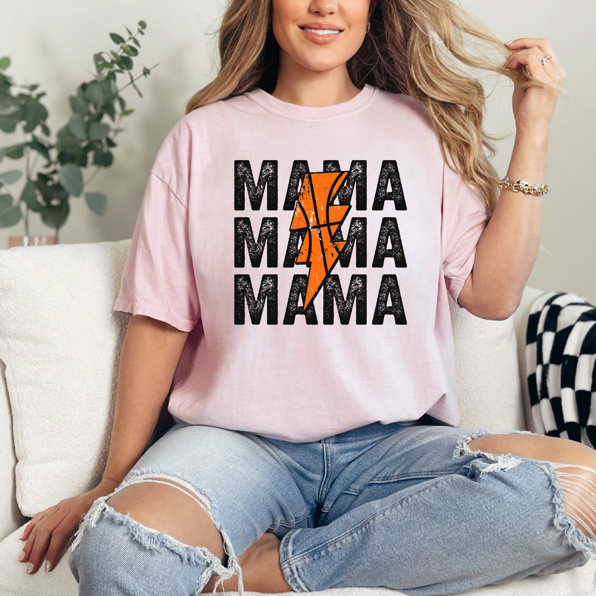 Basketball mama stacked tshirt