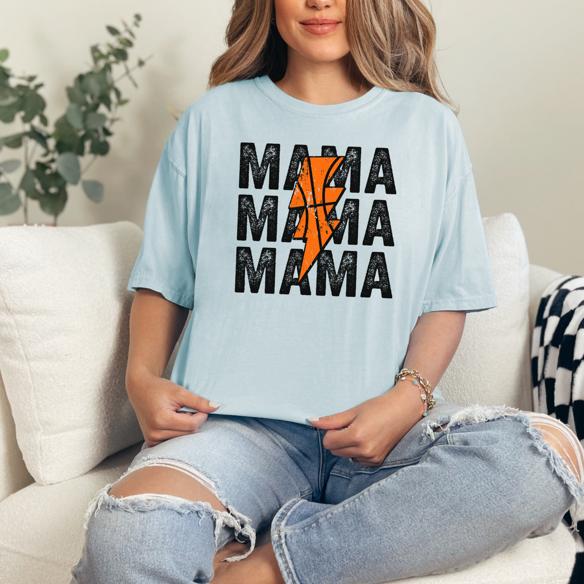 Basketball mama stacked tshirt