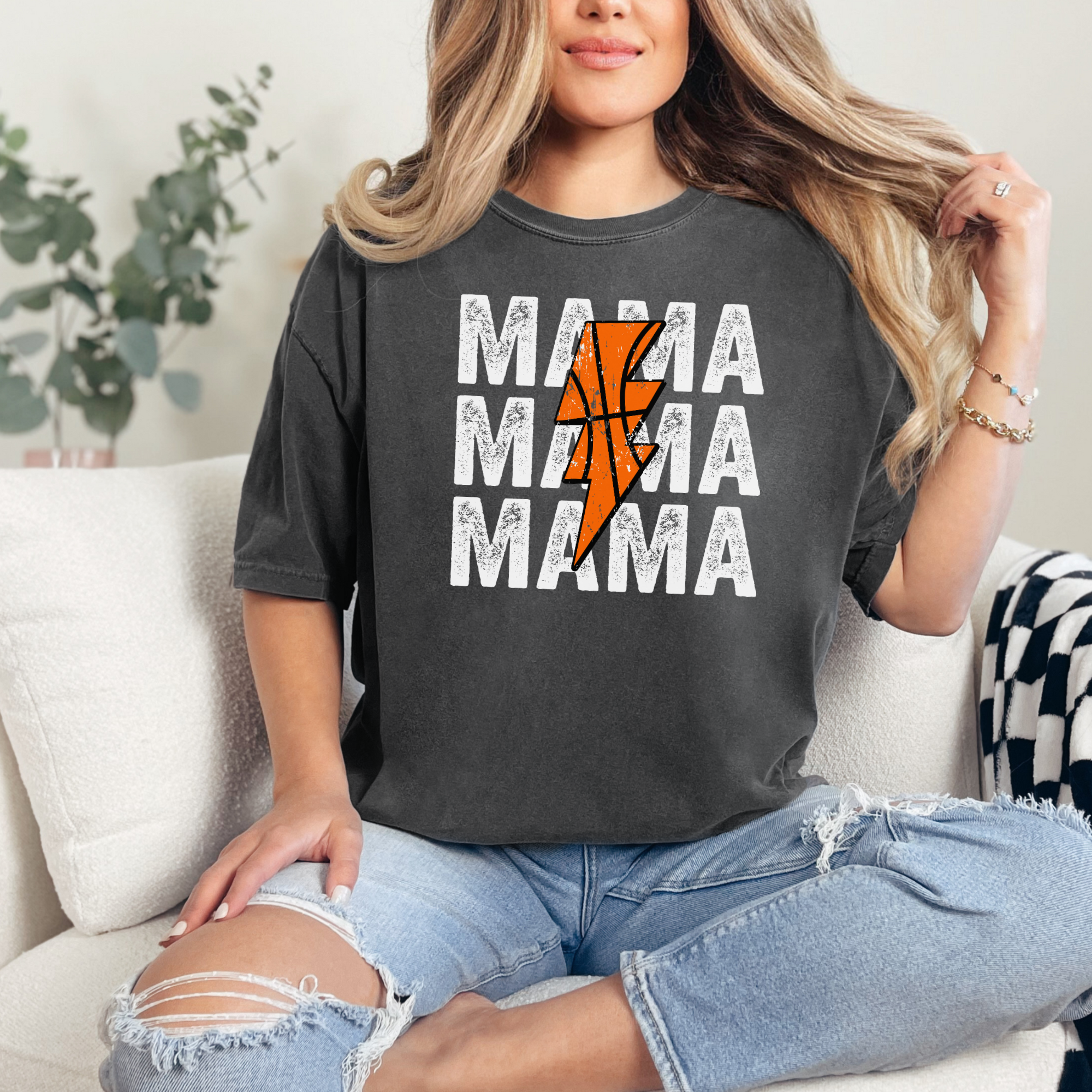 Basketball mama stacked tshirt