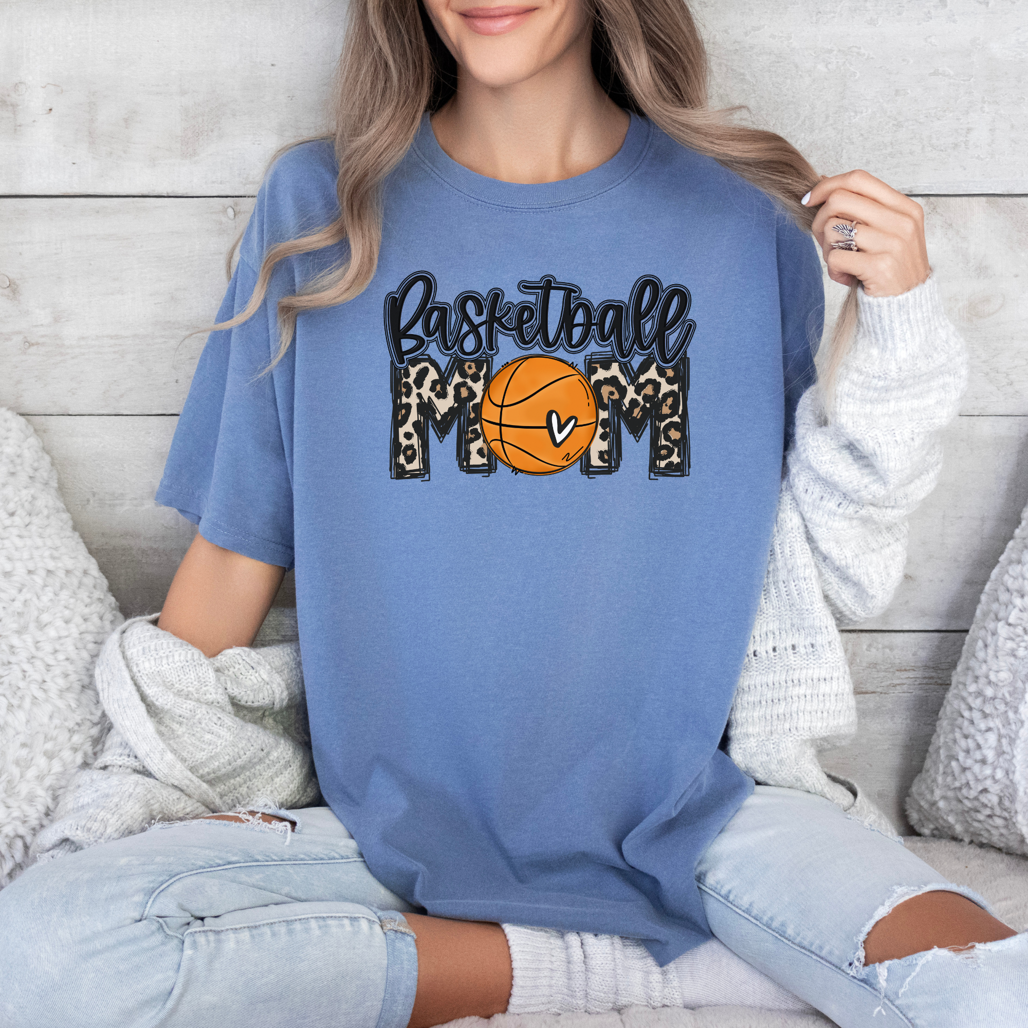 Basketball mom cheetah tshirt
