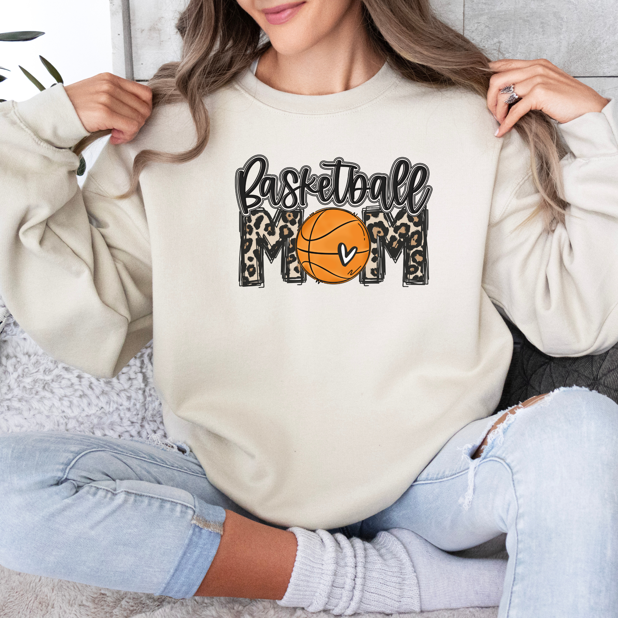 Basketball mom cheetah sweatshirt