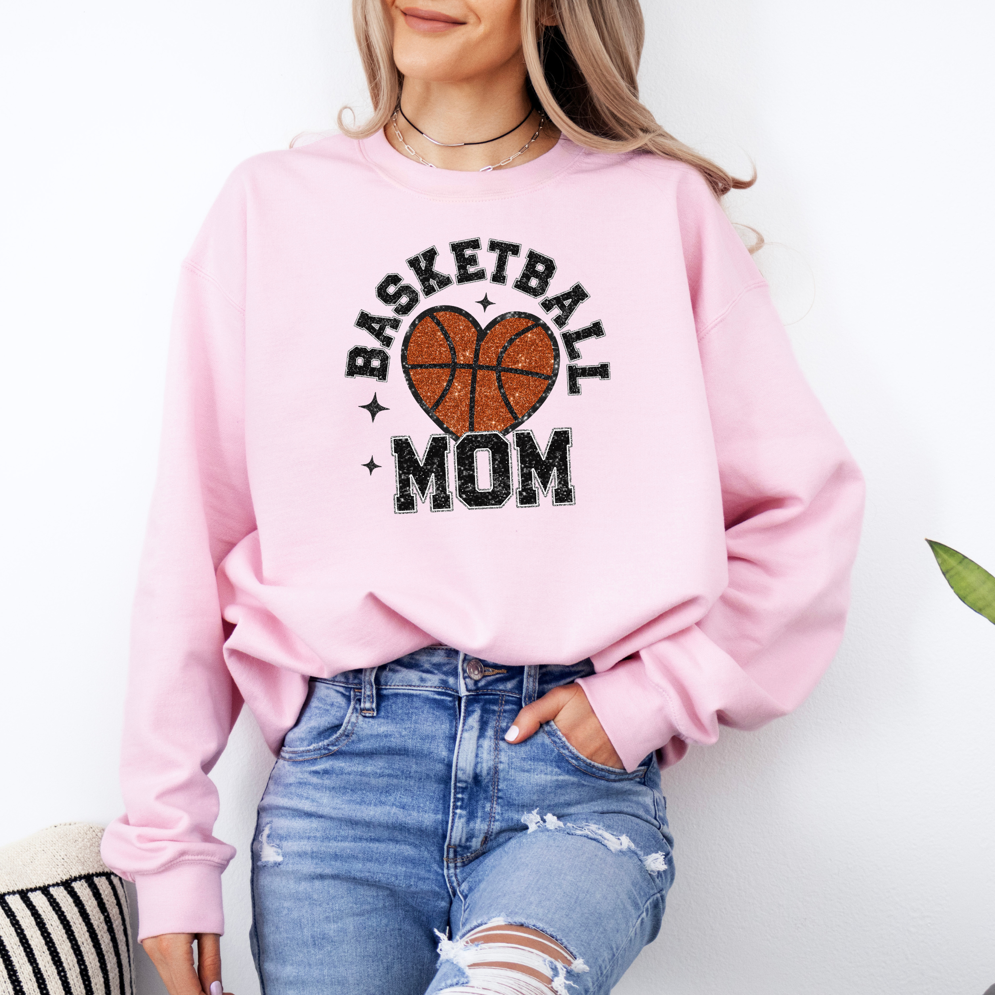 Basketball Mom Glitter Sweatshirt | Basketball Shirts