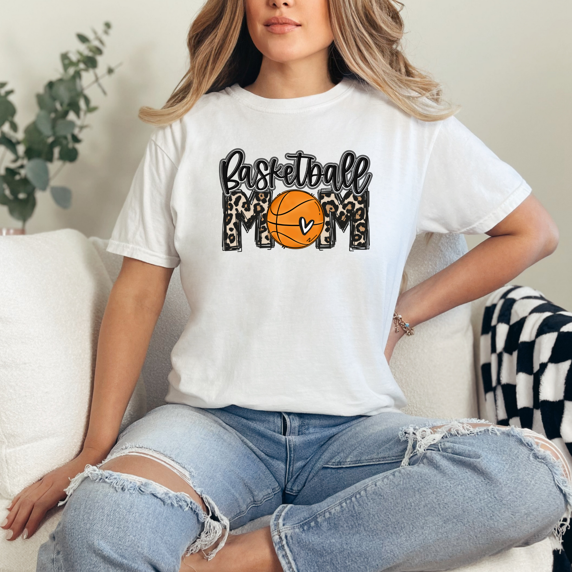 Basketball mom cheetah tshirt