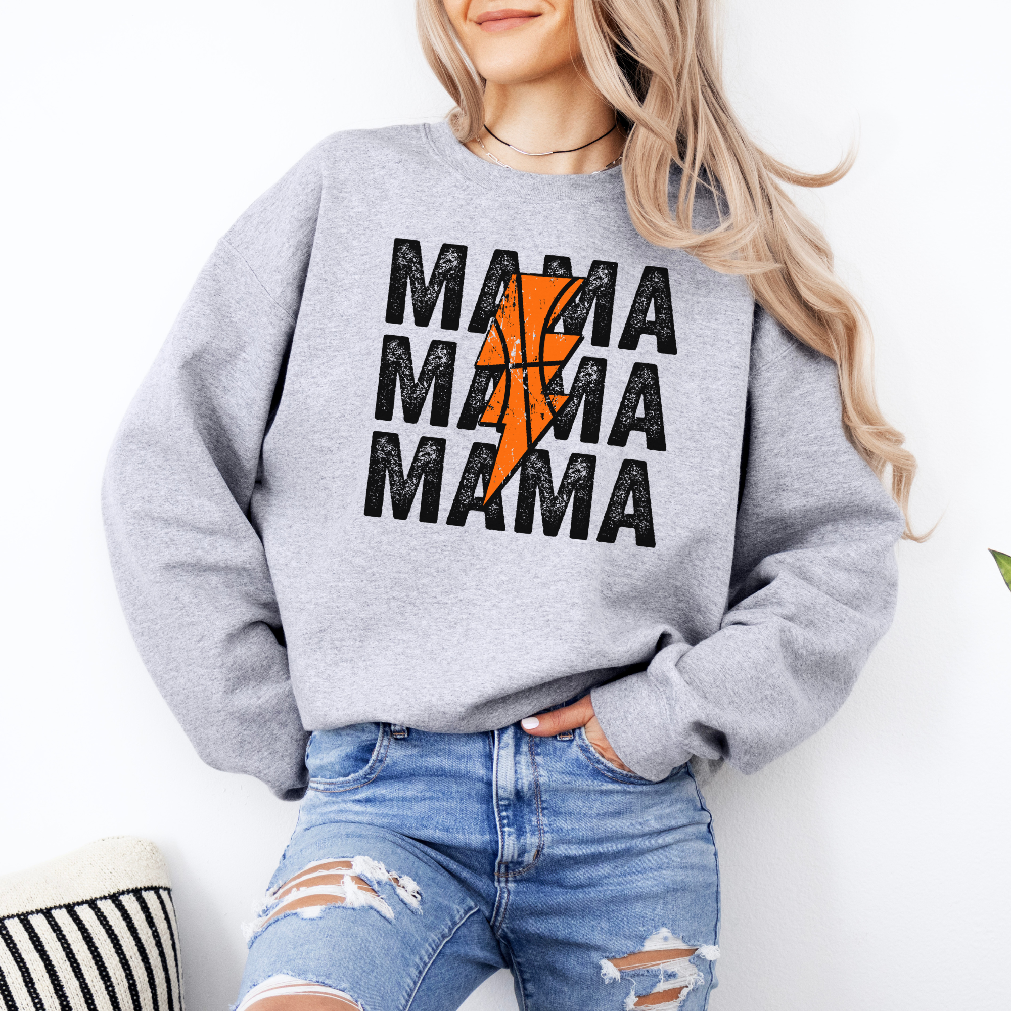 Basketball Mama Stacked Sweatshirt | Basketball Mom Shirt
