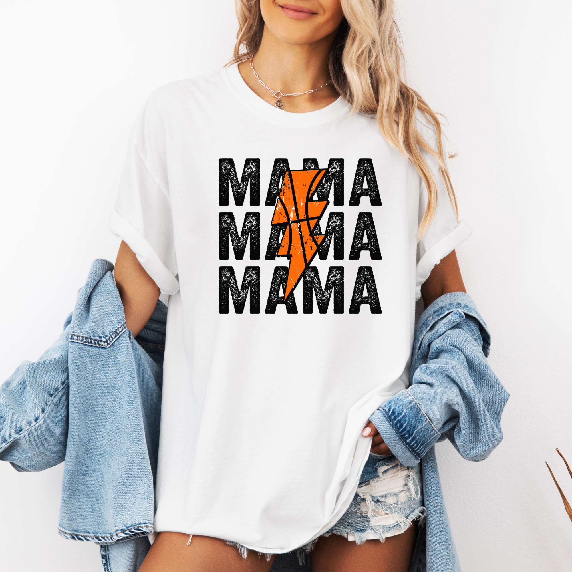 Basketball mama stacked tshirt